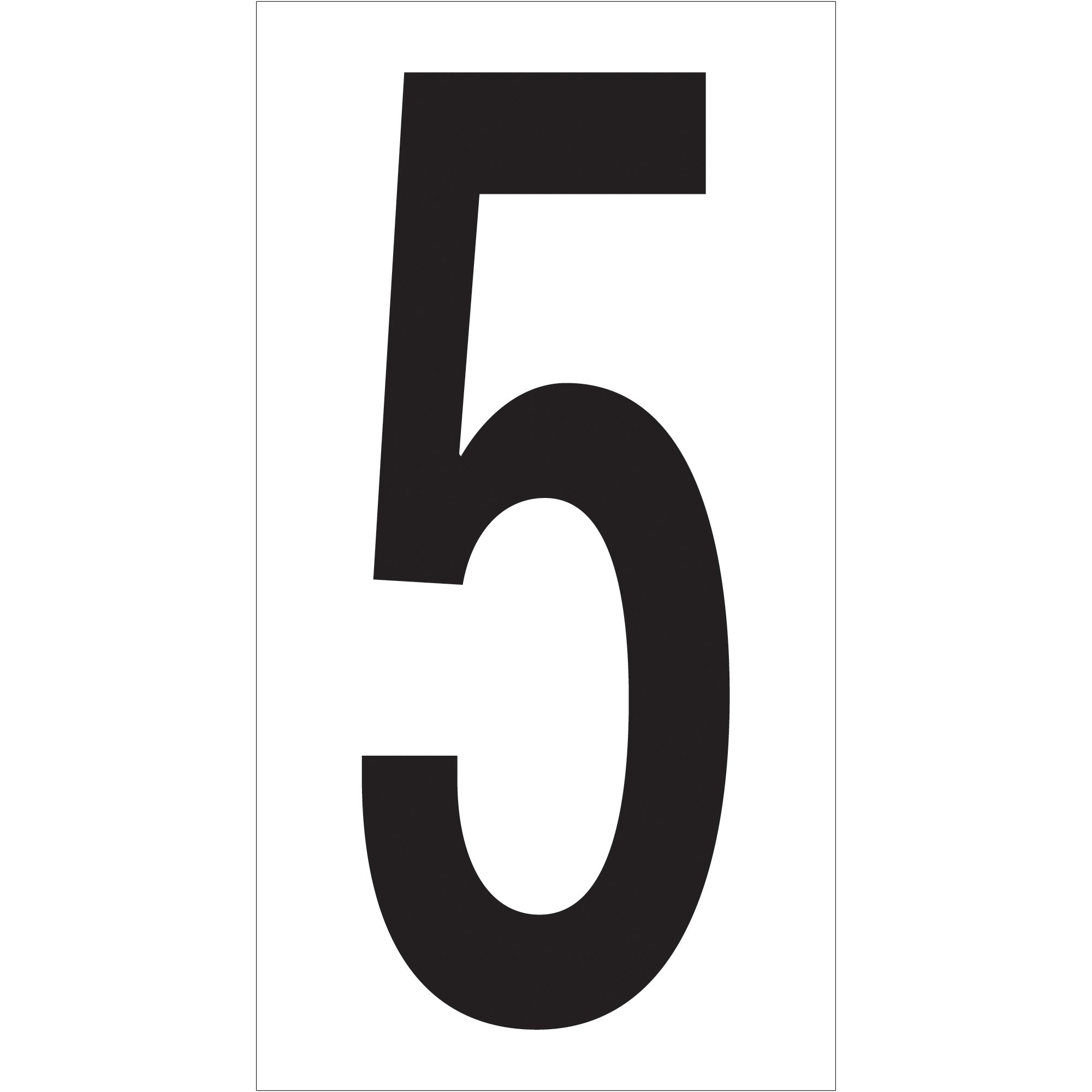 3 1/2" "5" Vinyl Warehouse Number Labels (DL9305) Case Of 50
