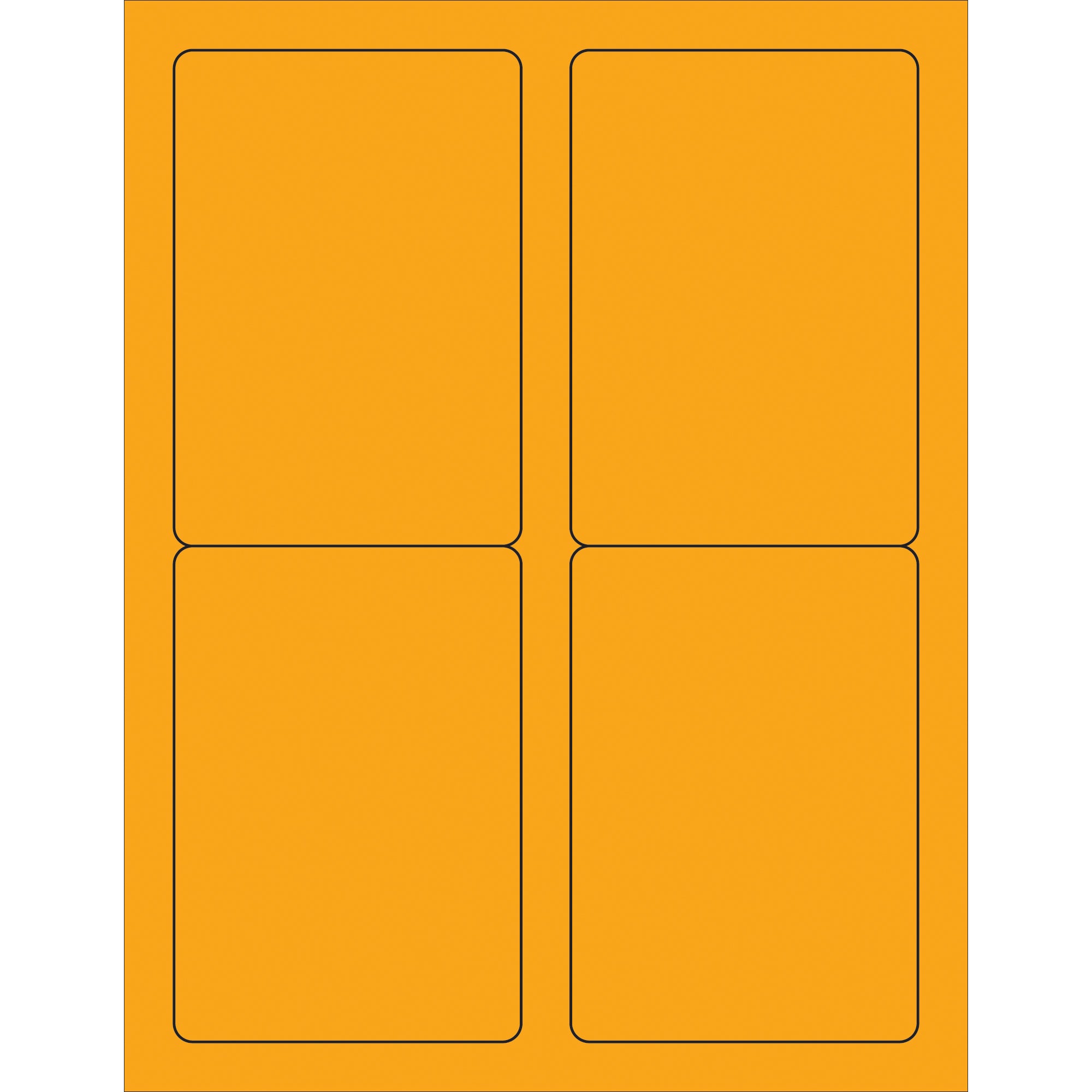 3 1/2 x 5" Fluorescent Orange Rectangle Laser Labels (LL176OR) Case Of 400