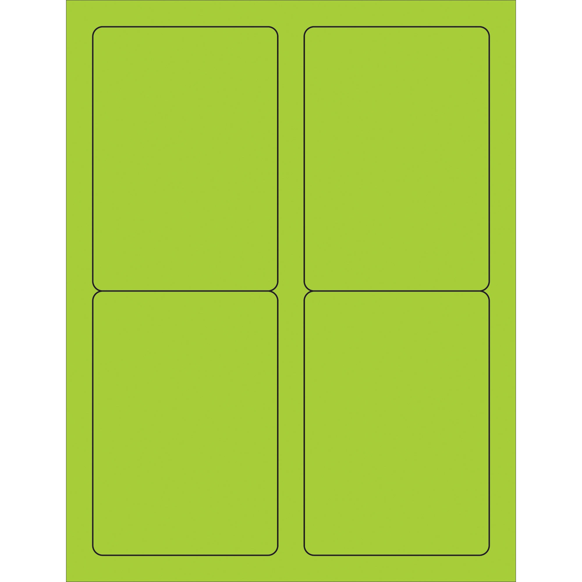 3 1/2 x 5" Green Rectangle Laser Labels (LL176GN) Case Of 400