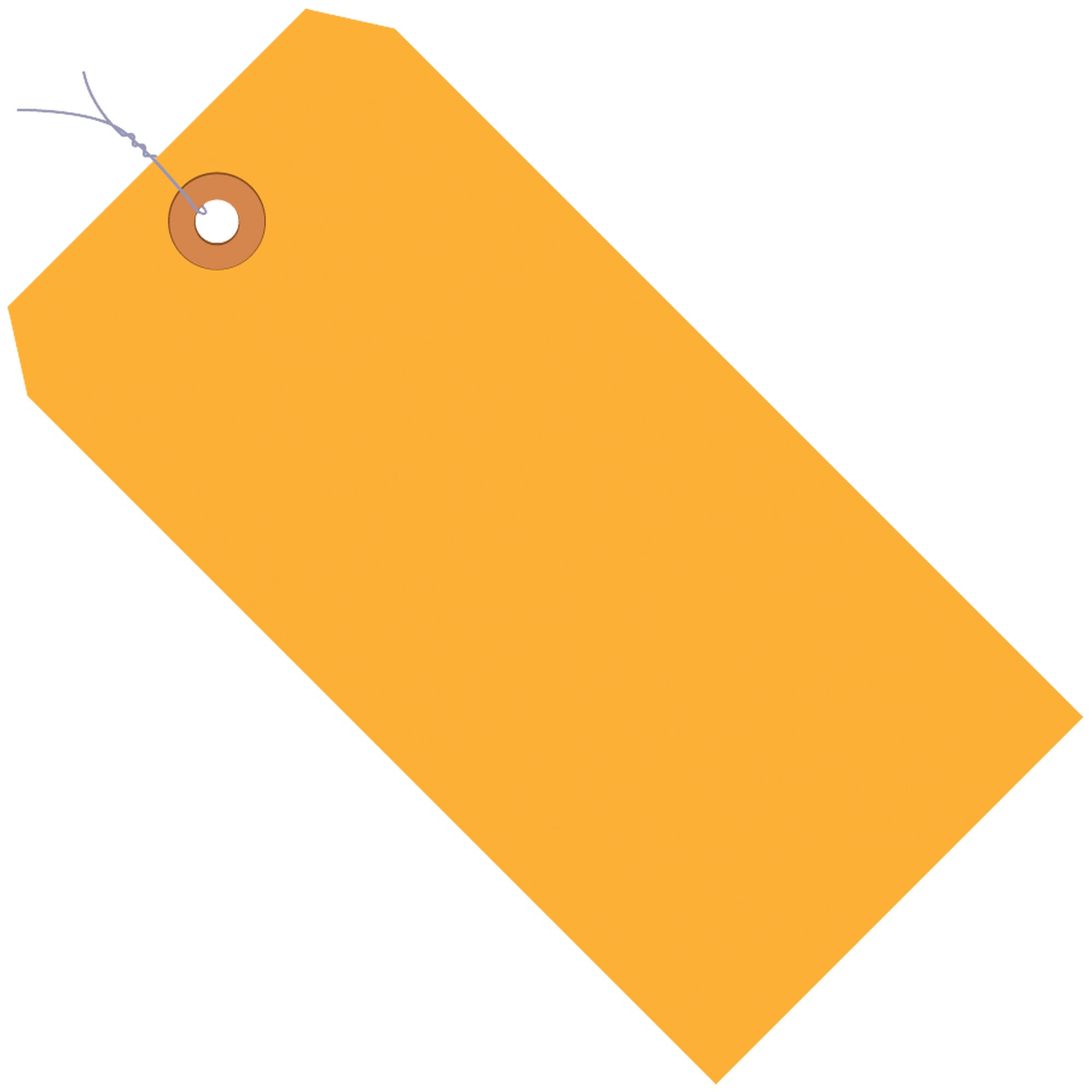 3 1/4 x 1 5/8" Fluorescent Orange 13 Pt. Shipping Tags - Pre-Wired (G12023D) Case Of 1000