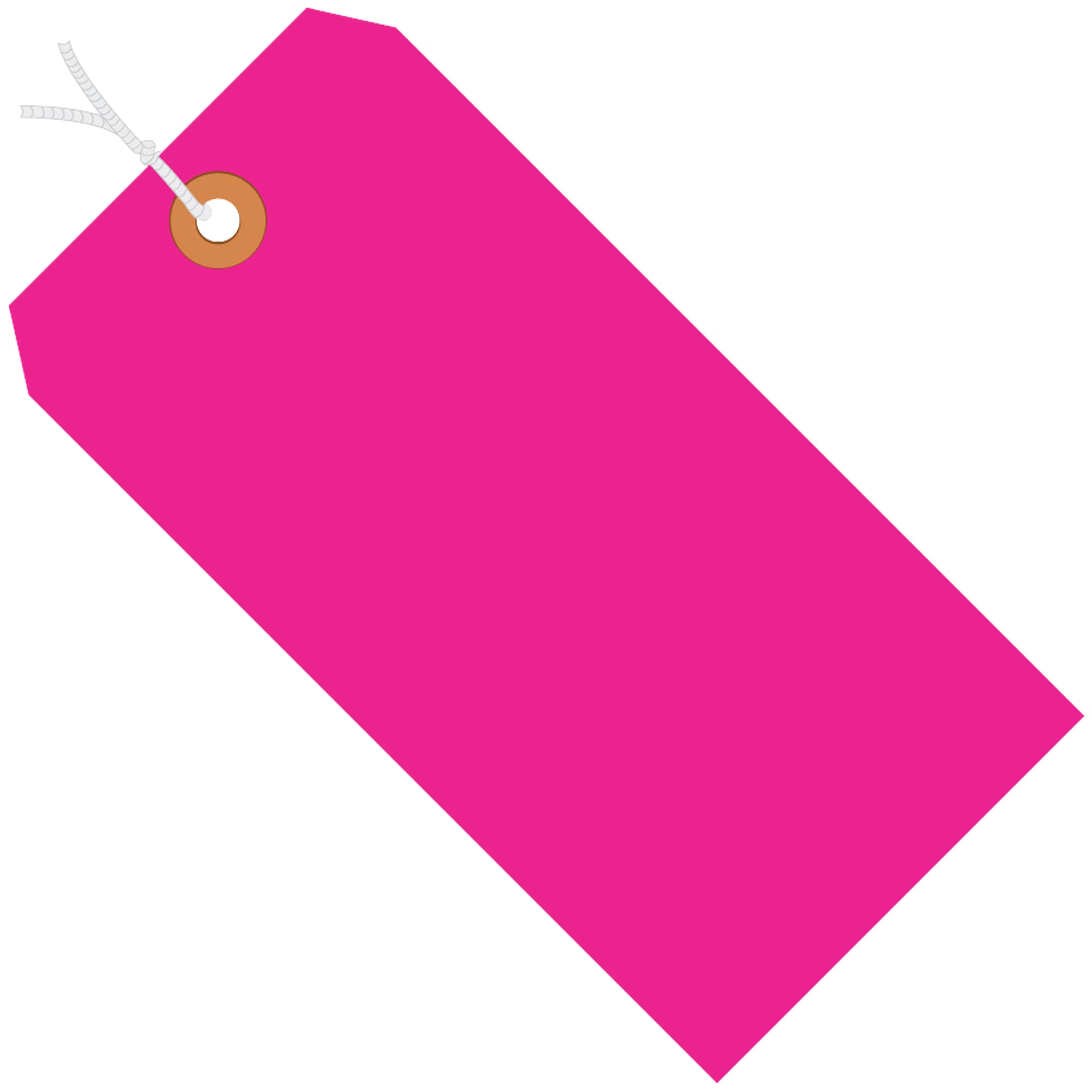 3 3/4 x 1 7/8" Fluorescent Pink 13 Pt. Shipping Tags - Pre-Strung (G12032E) Case Of 1000