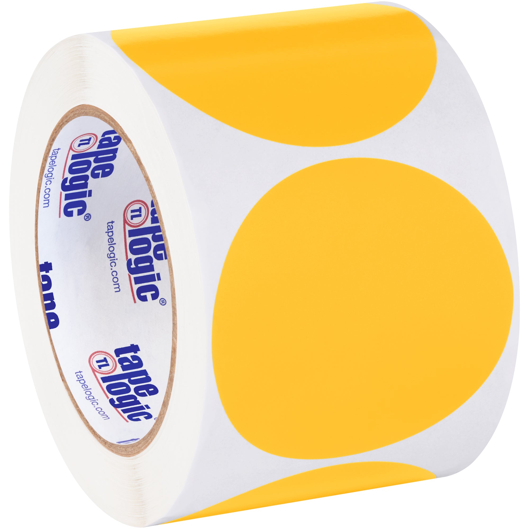 3" Fluorescent Orange Inventory Circle Labels (DL614H) Roll Of 500