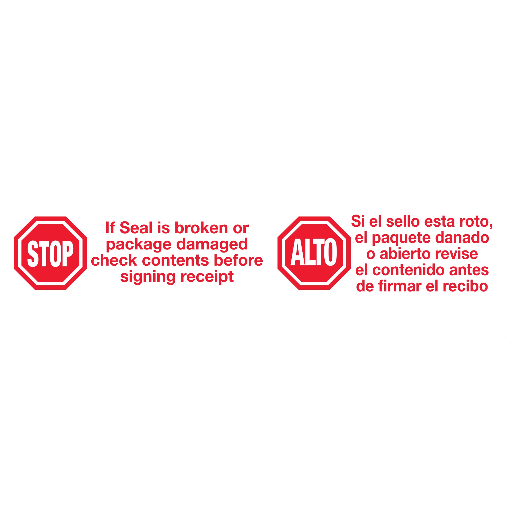 3" x 110 yds. - "Stop / Alto" Tape Logic Messaged Carton Sealing Tape (T905P13) Case Of 24