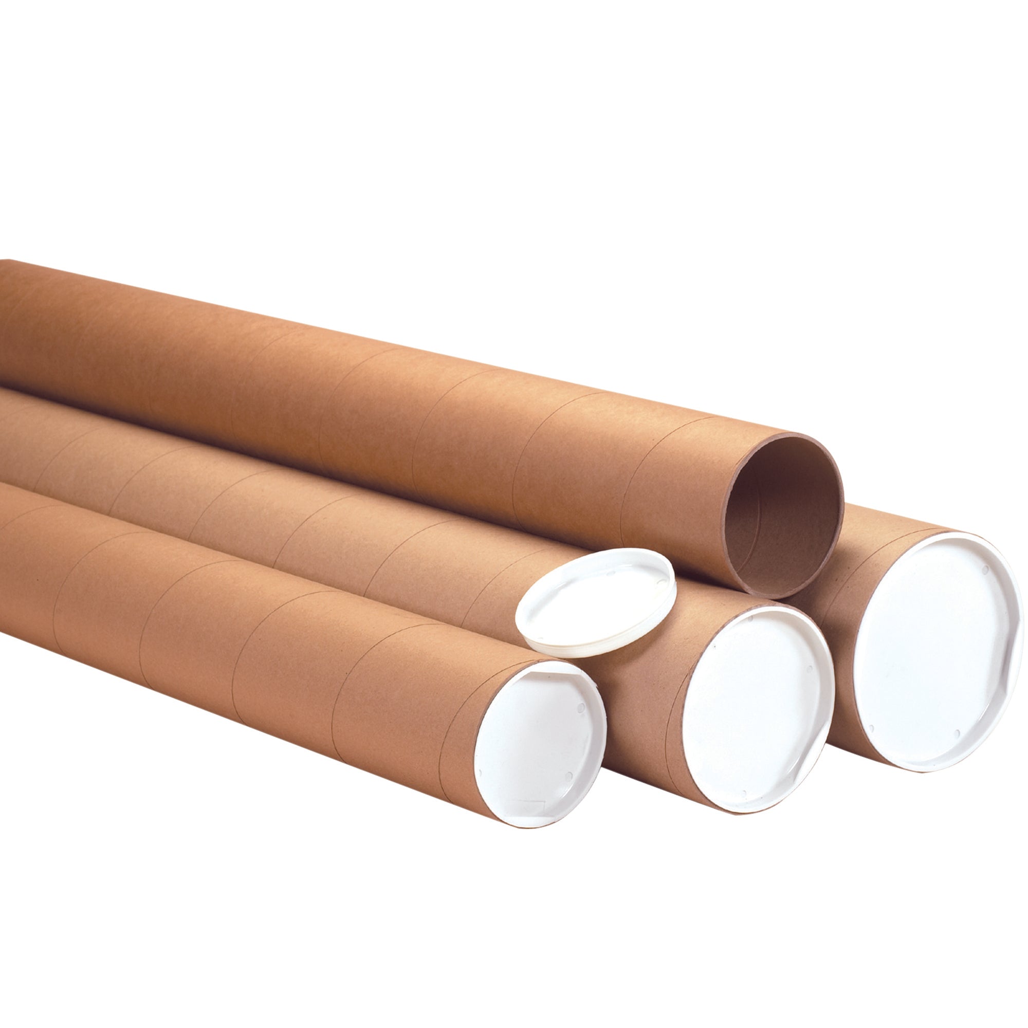 3 x 48" Kraft Heavy-Duty Tubes with Caps (P3048KHD) Case Of 24