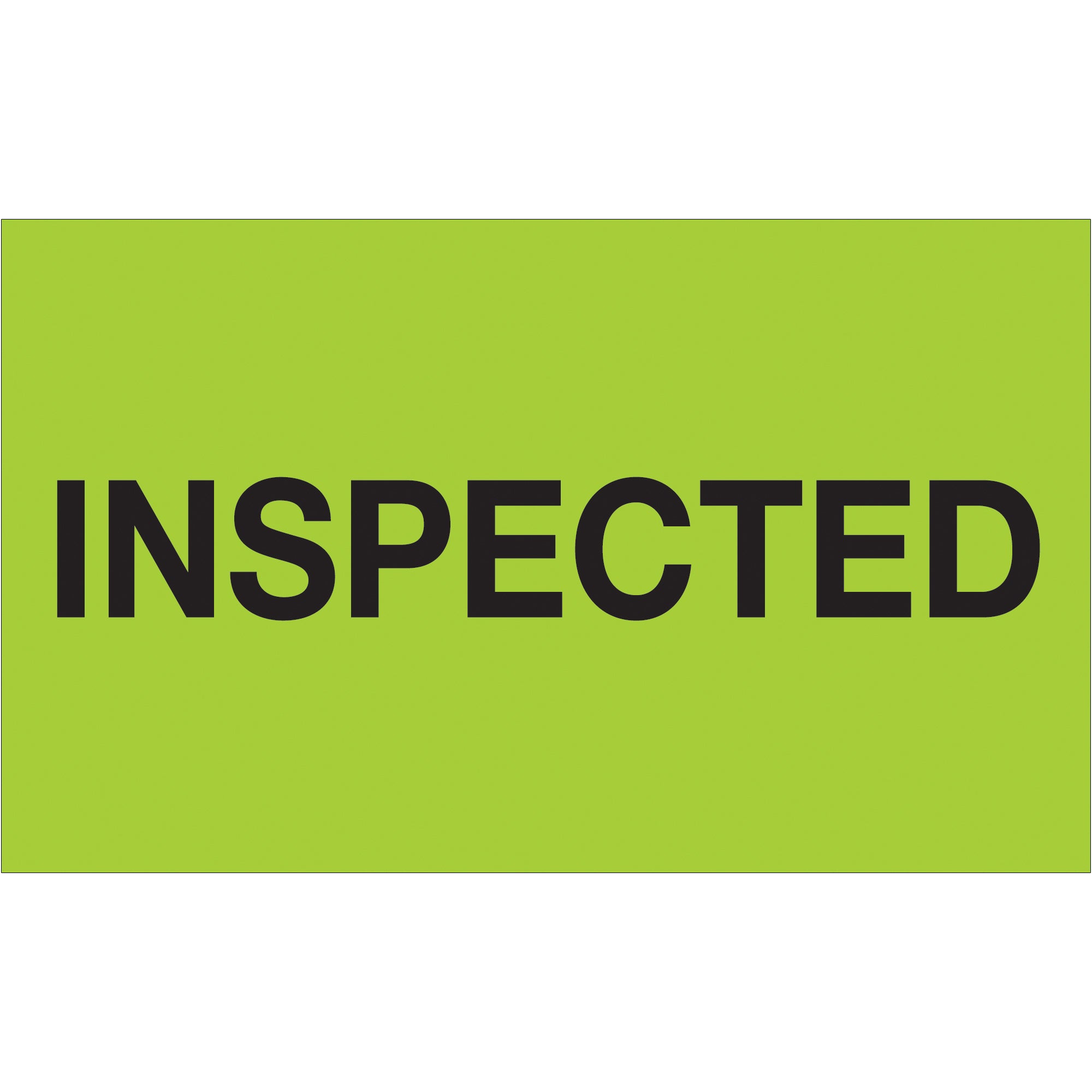 3 x 5" - "Inspected" (Fluorescent Green) Labels (DL1164) Roll Of 500