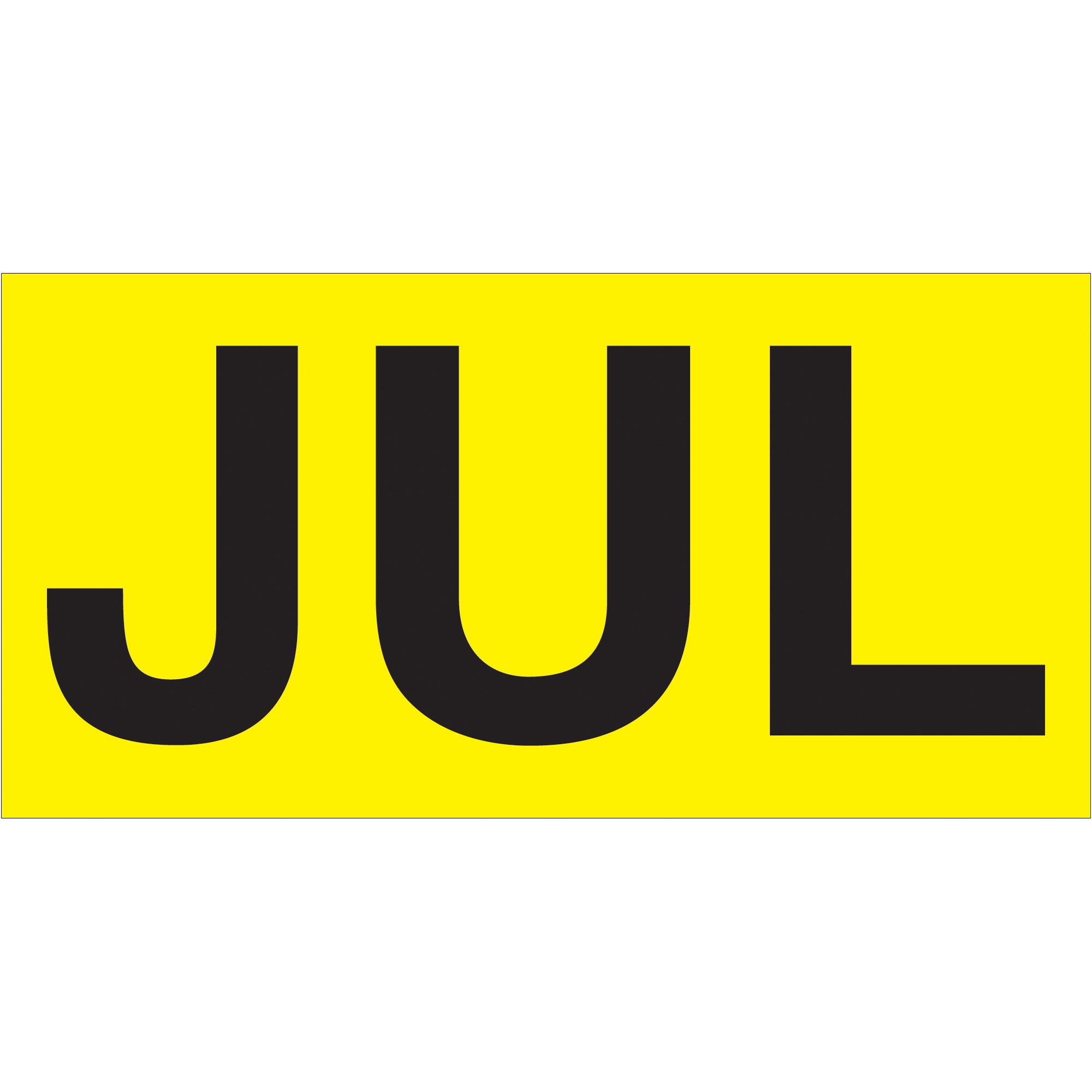 3 x 6" - "JUL" (Fluorescent Yellow) Months of the Year Labels (DL6822) Roll Of 500