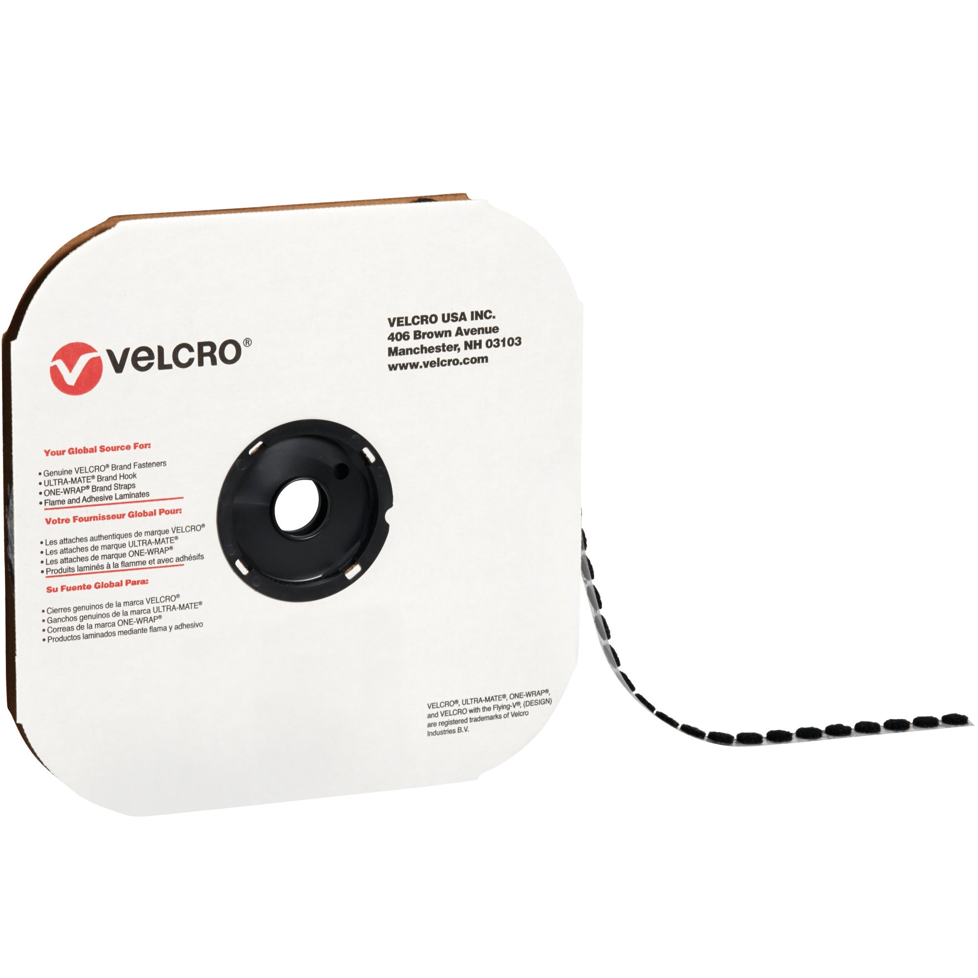 3/4" - Loop - Black VELCRO Brand Tape - Individual Dots (VEL126) Case Of 1028