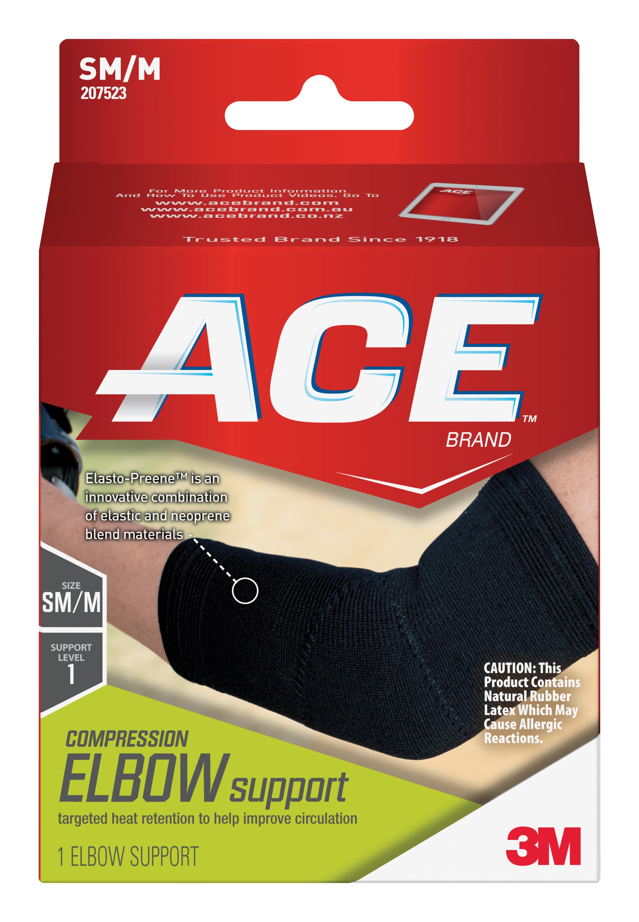 3M Ace Elbow Support Small / Medium Left or Right Elbow Black (1084236_EA) 1/EA