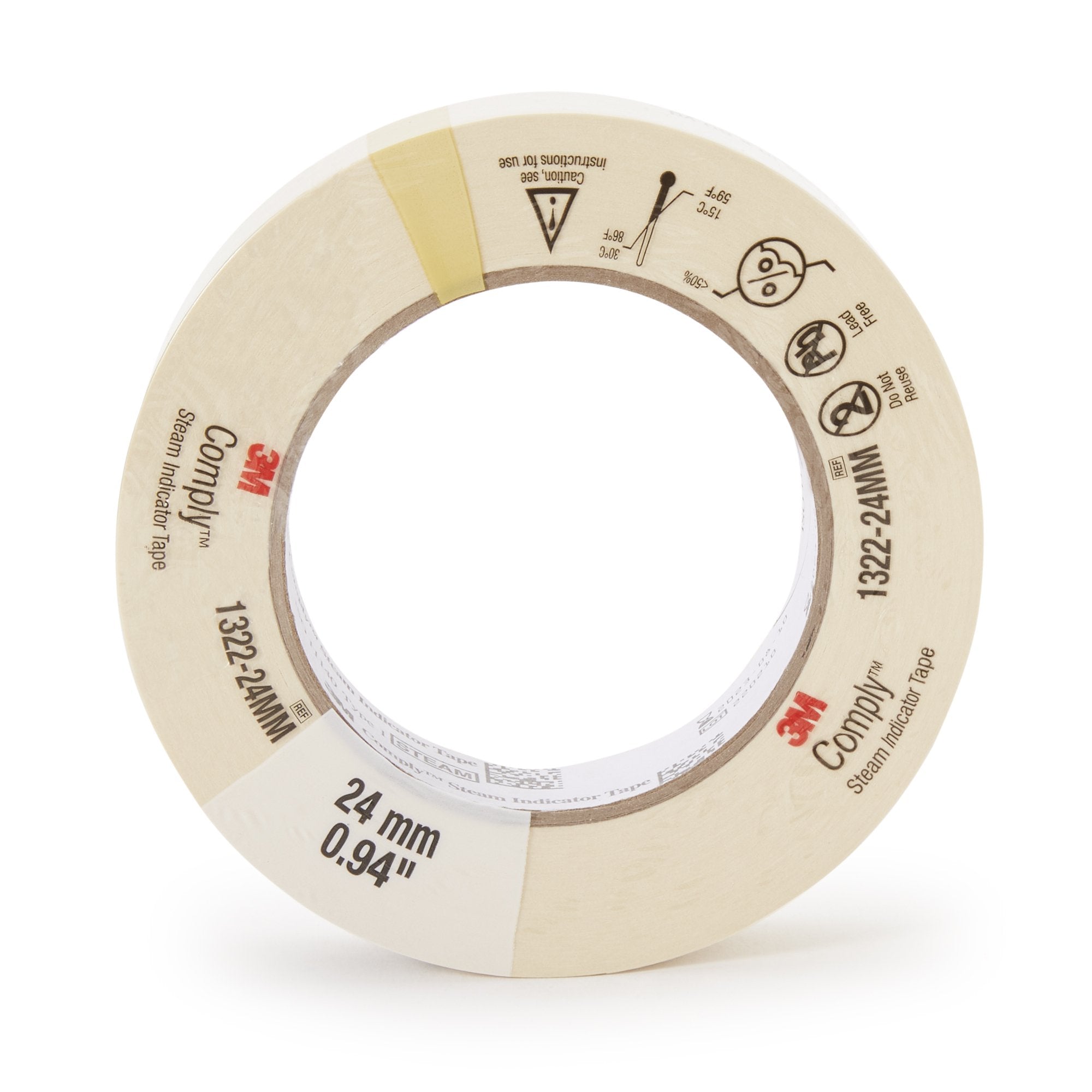 3M Comply Steam Indicator Tape 1 Inch X 60 Yard Steam (775747_RL) 1/RL