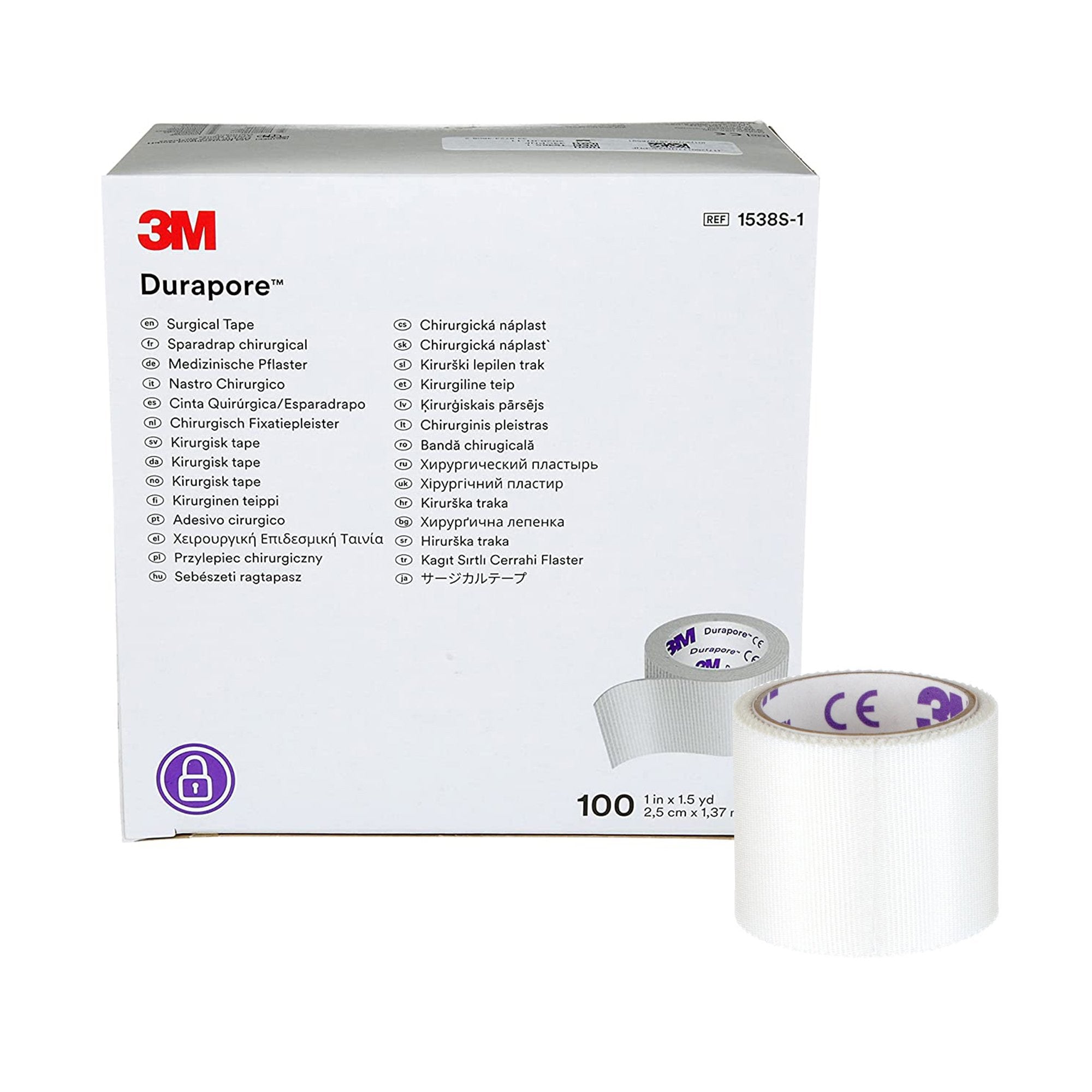 3M Durapore Medical Tape White 1 Inch X 1-1/2 Yard Silk-Like Cloth NonSterile (6020_EA) 1/EA