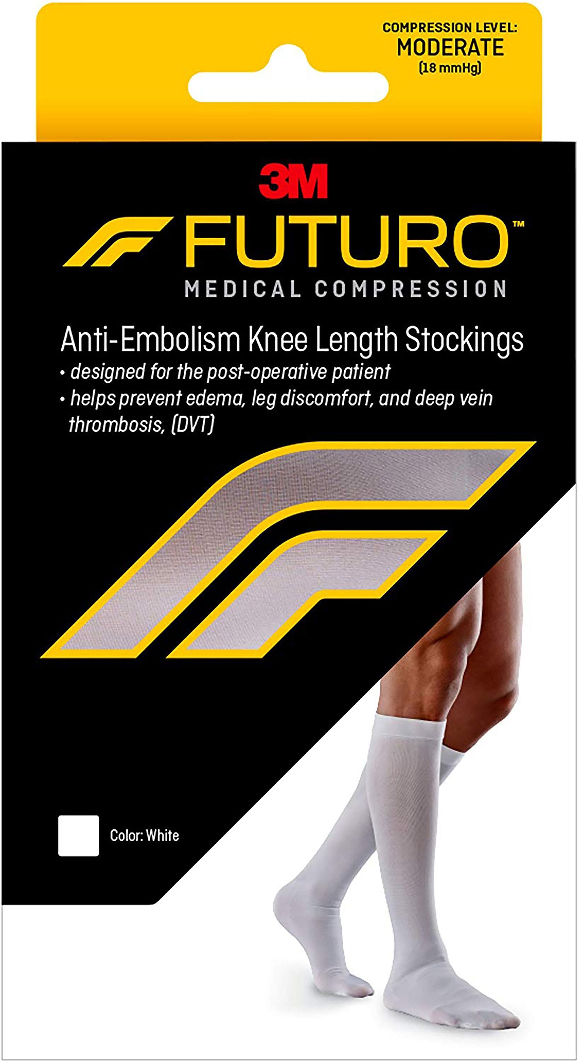 3M Futuro Anti-embolism Stocking Knee High X-Large / Regular White Closed Toe (1084278_CS) 6/CS