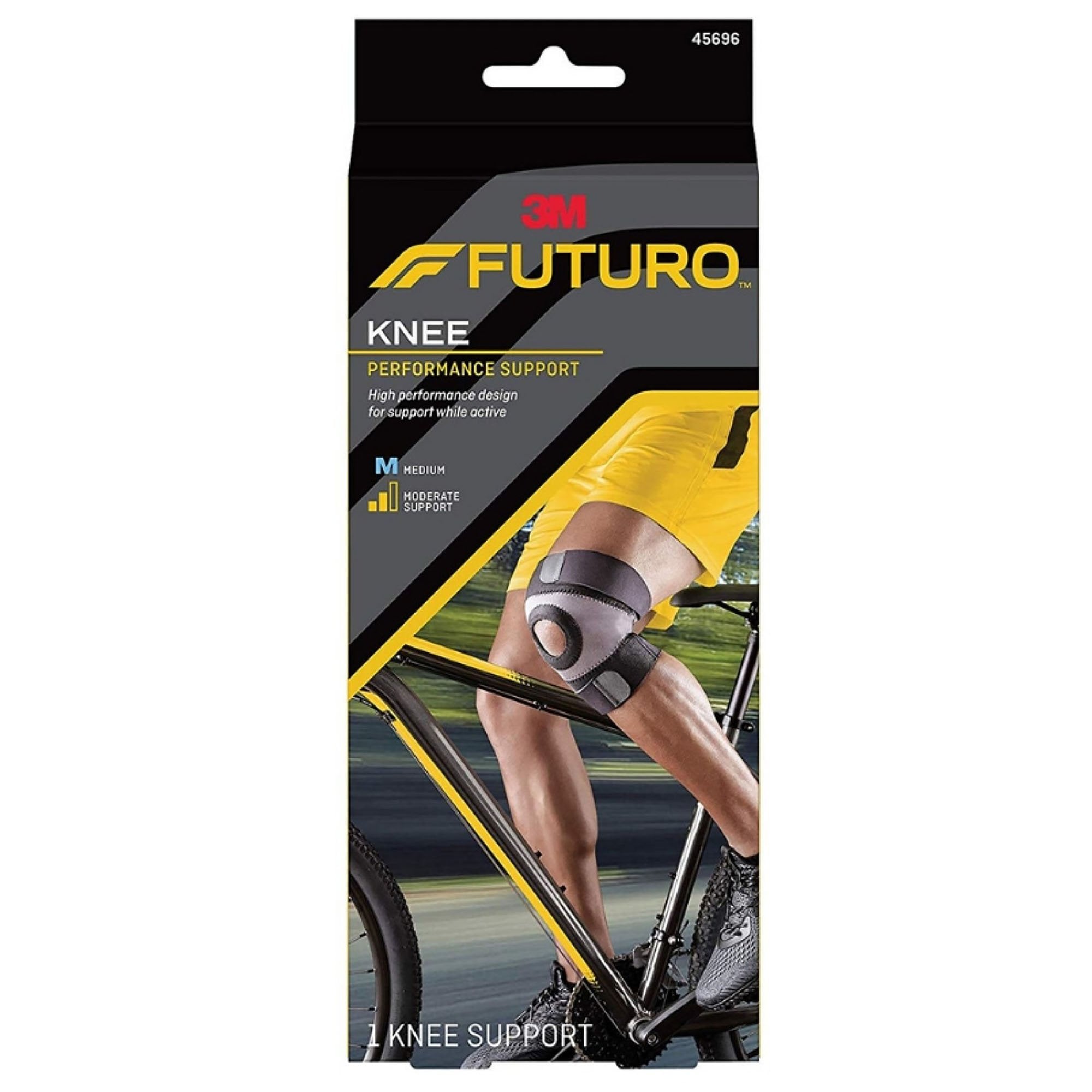 3M Futuro Sport Moisture Control Knee Brace Medium Pull-On / Hook and Loop Strap Closure 15 to 17 Inch Knee Circumference Left or Right Knee (501904_EA) 1/EA