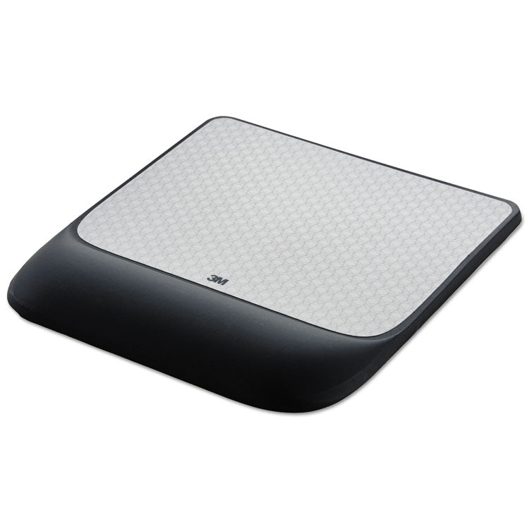 3M Mouse Pad with Precise Mousing Surface and Gel Wrist Rest, 8.5 x 9, Gray/Black (MMMMW85B) Each