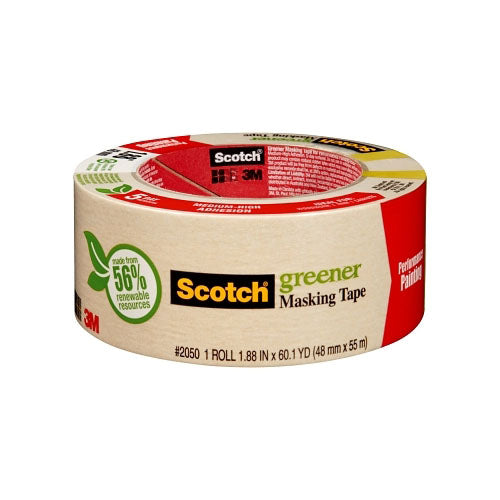 3M Scotch 2050 Greener Masking Tape, 1.88 in x 60.1 yd, Beige (405-021200-05620) 1 Roll