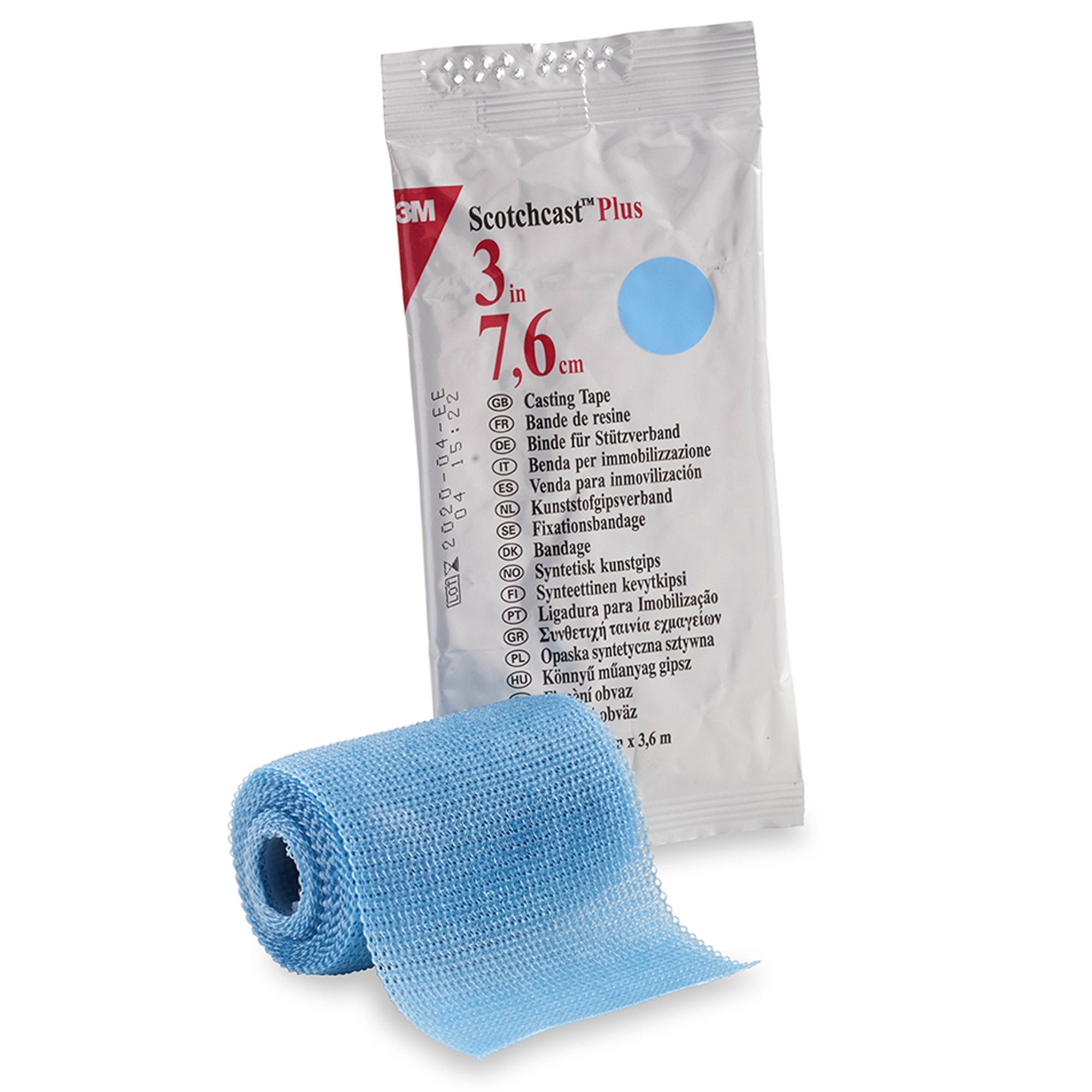 3M Scotchcast Plus Cast Tape 3 Inch X 12 Foot Fiberglass / Resin Light Blue (199232_EA) 1/EA