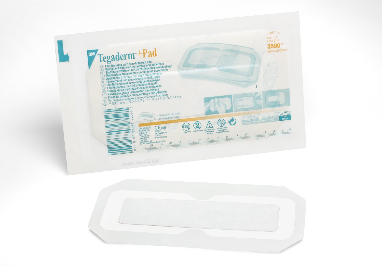 3M Tegaderm Transparent Film Dressing with Pad 3-1/2 X 8 Inch Frame Style Delivery Rectangle Sterile (324099_CS) 100/CS
