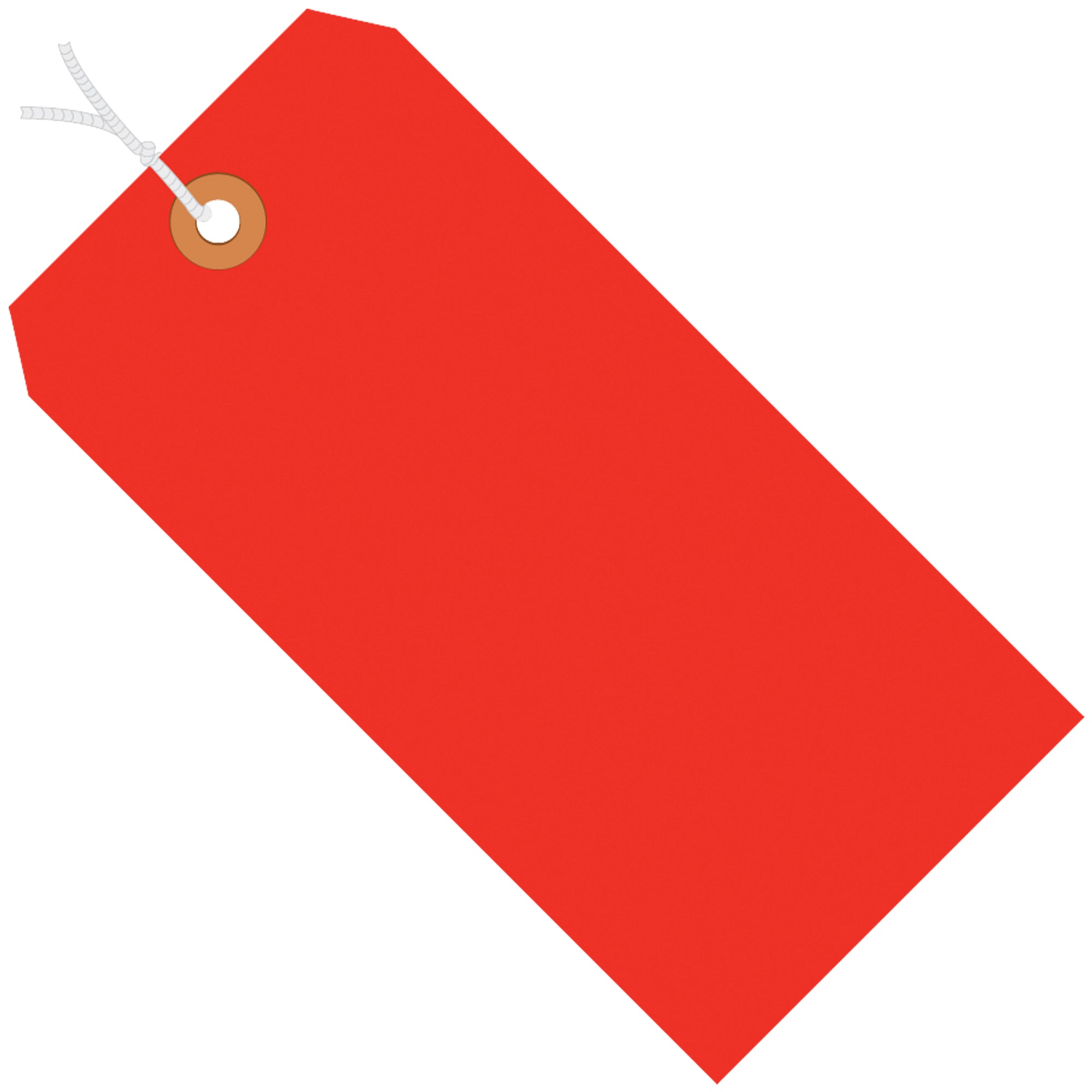 4 3/4 x 2 3/8" Fluorescent Red 13 Pt. Shipping Tags - Pre-Strung (G12052C) Case Of 1000