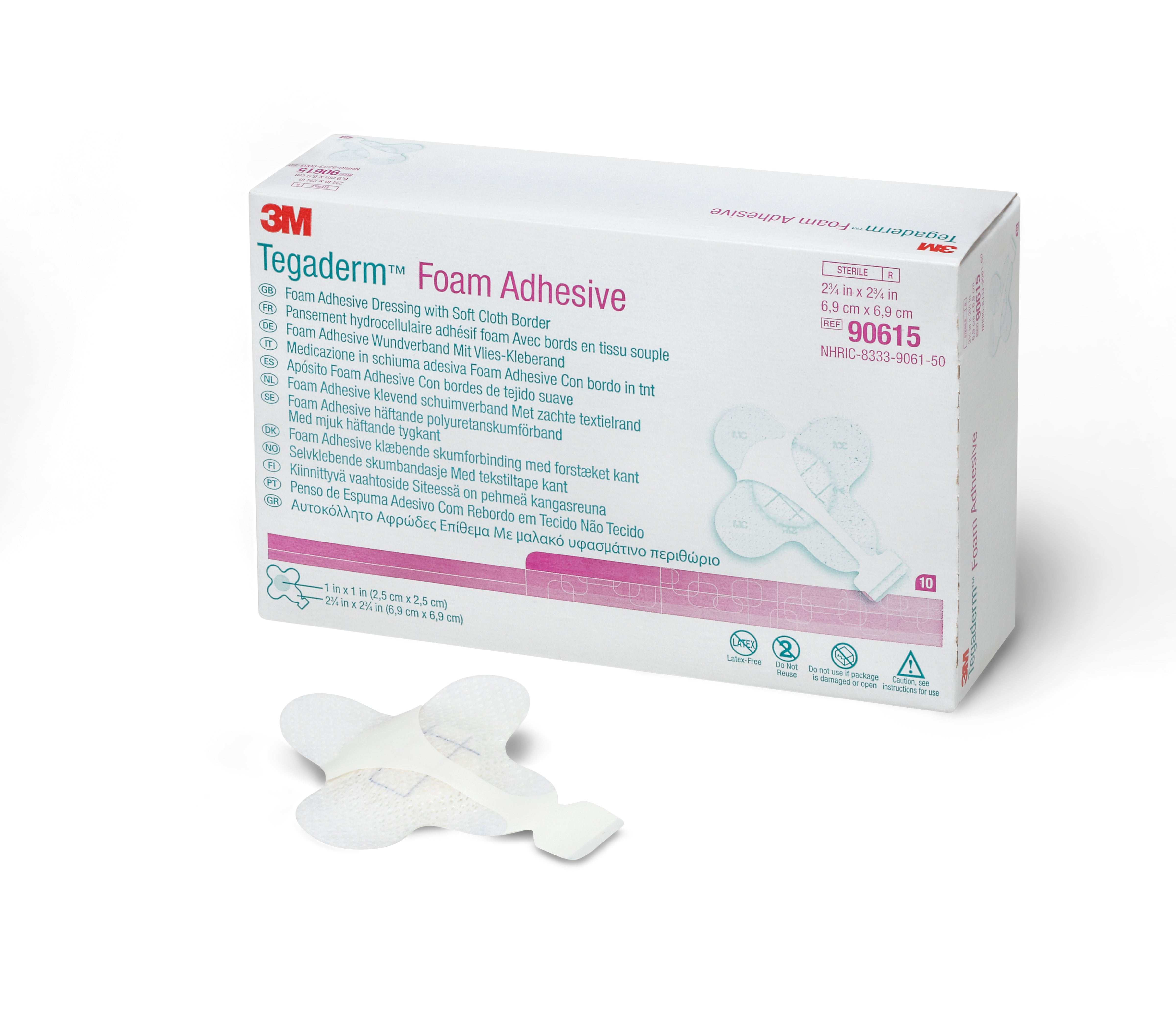 3M Tegaderm High Performance Foam Dressing 2-3/4 X 2-3/4 Inch With Border Film Backing Acrylic Adhesive Square Sterile (695851_CS) 40/CS