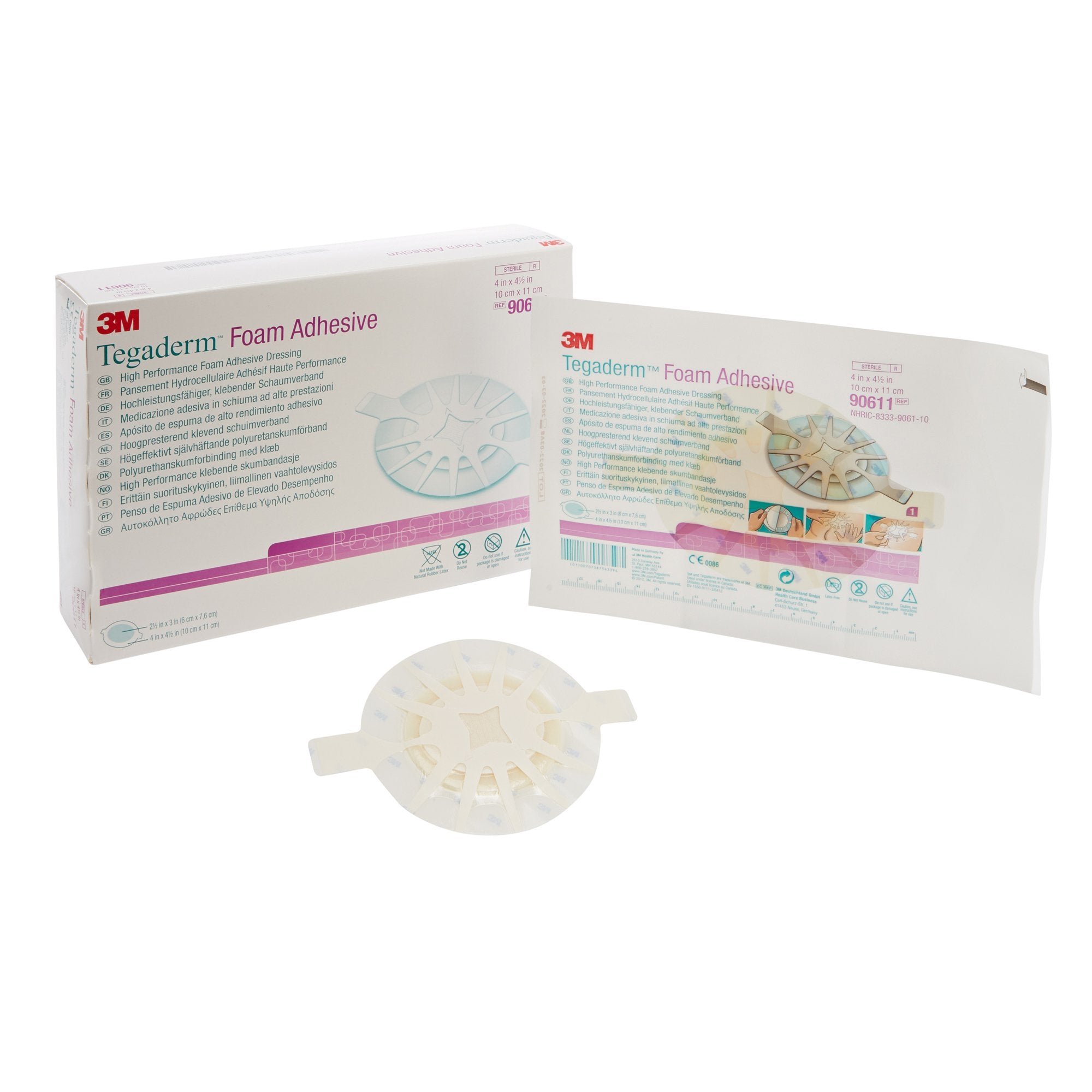 3M Tegaderm High Performance Foam Dressing 4 X 4-1/2 Inch With Border Film Backing Acrylic Adhesive Oval Sterile (465141_CS) 40/CS