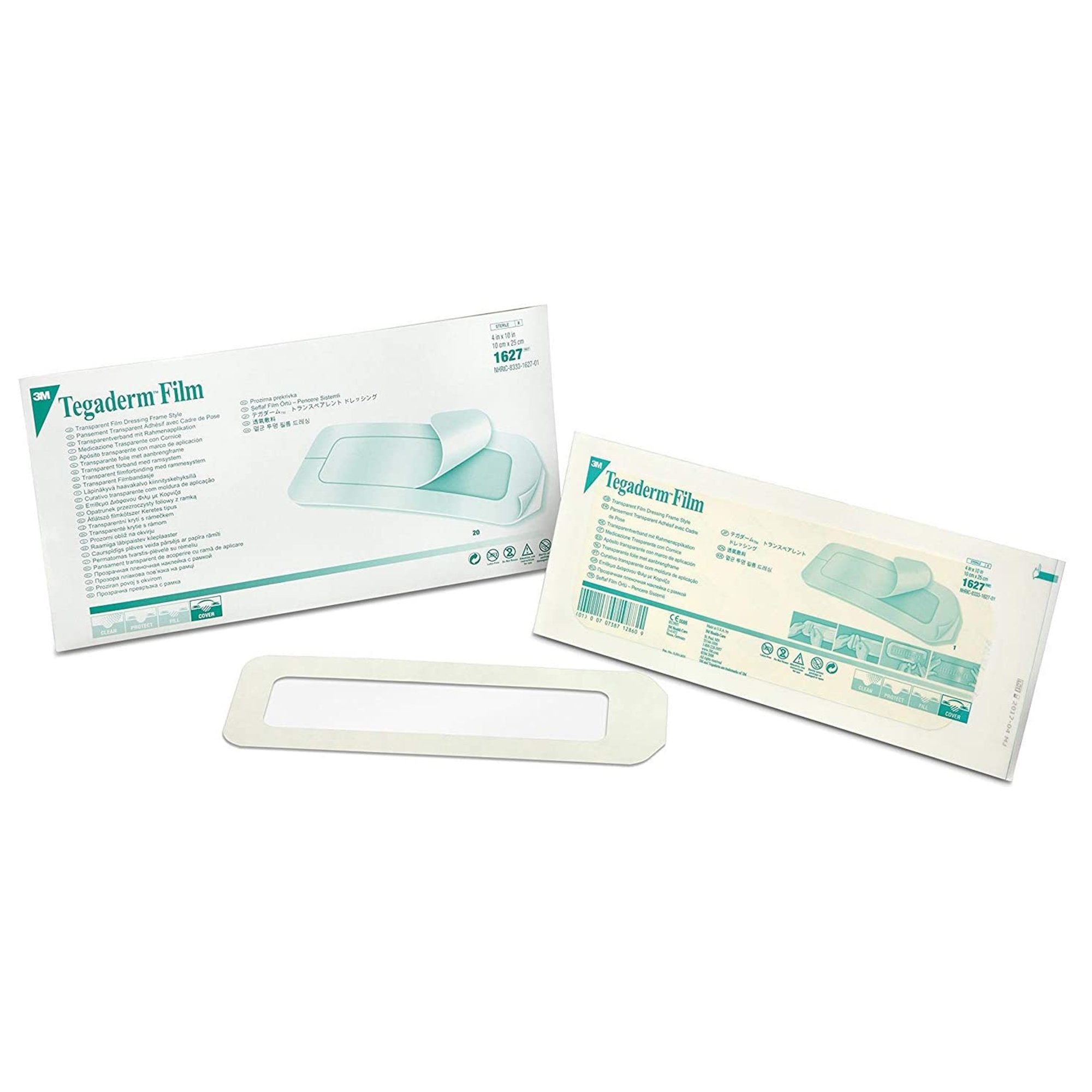 3M Tegaderm Transparent Film Dressing 4 X 10 Inch Frame Style Delivery Rectangle Sterile (124293_CS) 80/CS