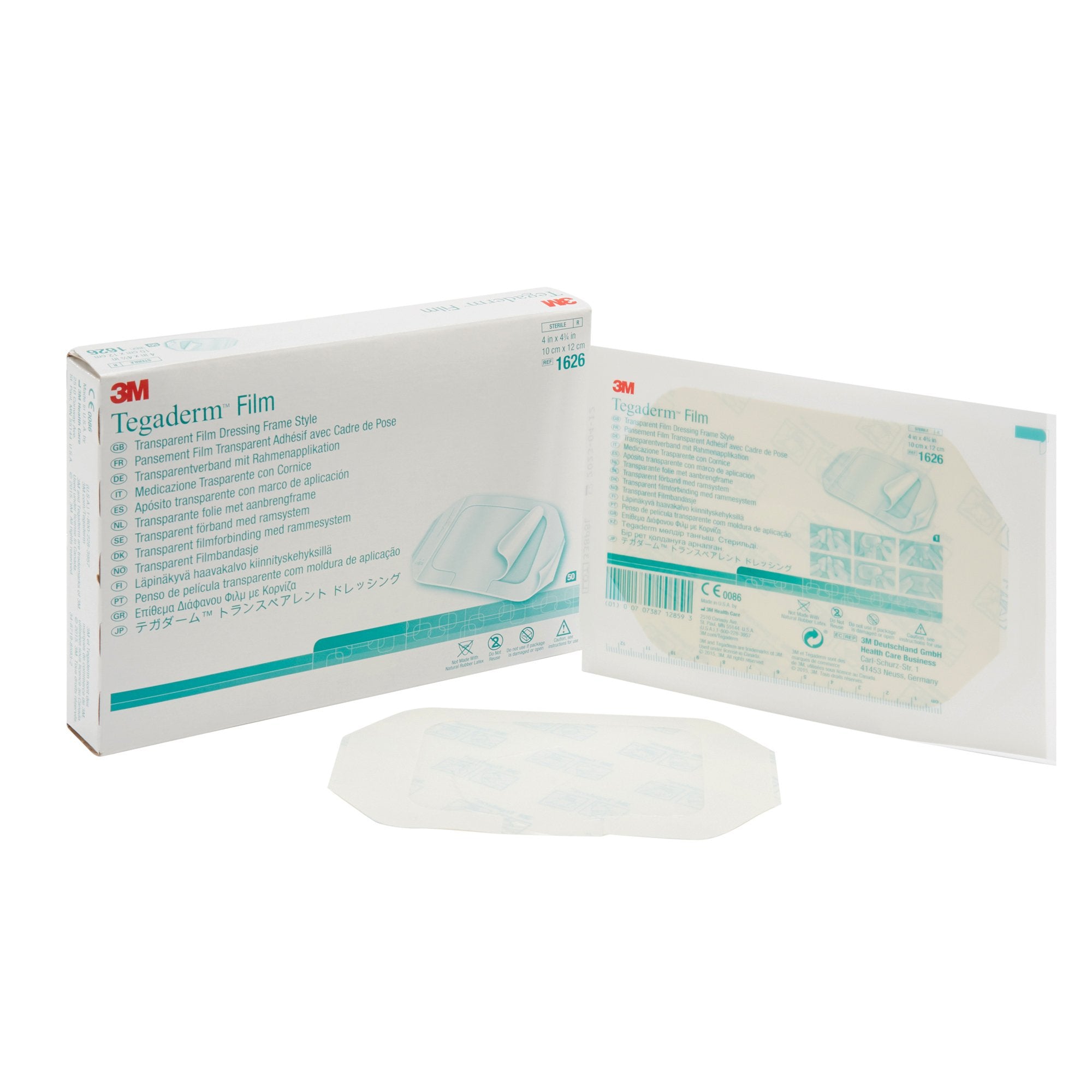 3M Tegaderm Transparent Film Dressing 4 X 4-3/4 Inch Frame Style Delivery Rectangle Sterile (277404_BX) 50/BX