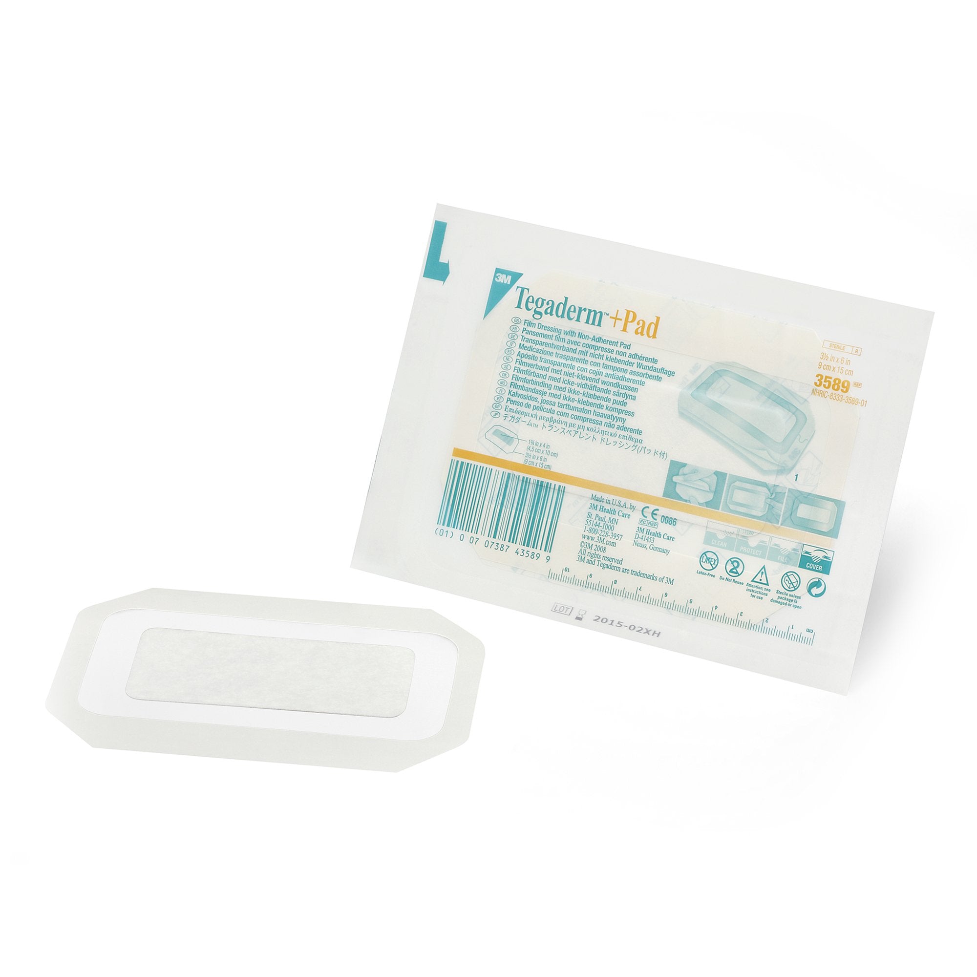 3M Tegaderm Transparent Film Dressing with Pad 3-1/2 X 6 Inch Frame Style Delivery Rectangle Sterile (324098_BX) 25/BX