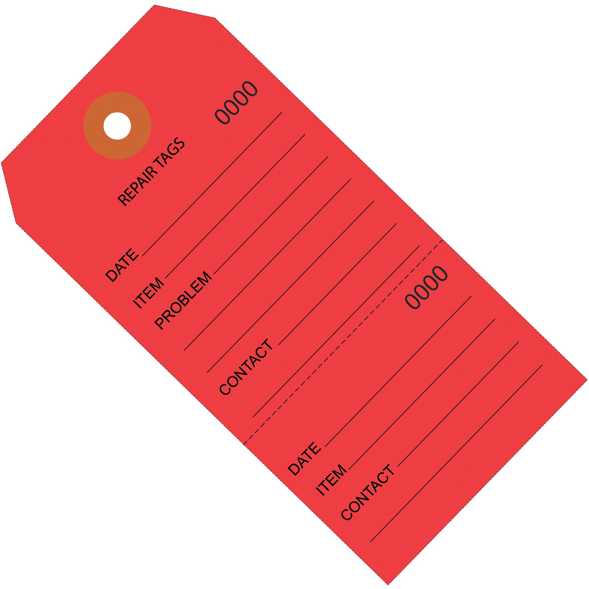 4 3/4 x 2 3/8" Red Repair Tags Consecutively Numbered (G26201) Case Of 1000