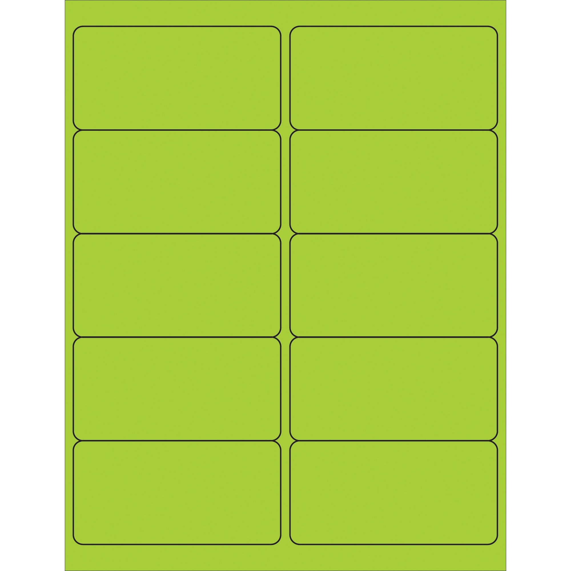 4 x 2" Fluorescent Green Rectangle Laser Labels (LL178GN) Case Of 1000