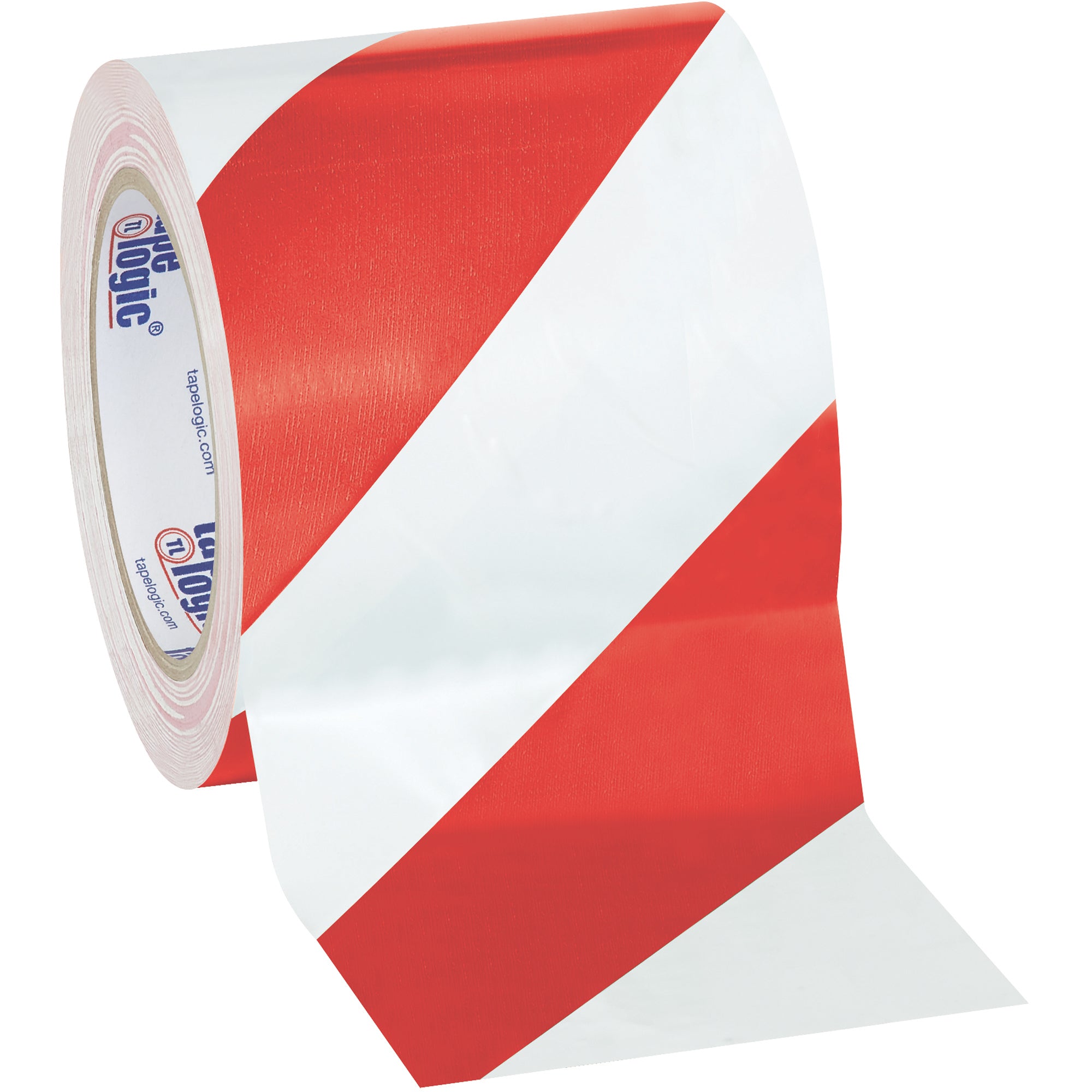 4" x 36 yds. Red/White Tape Logic Striped Vinyl Safety Tape (T9436RW) Case Of 12