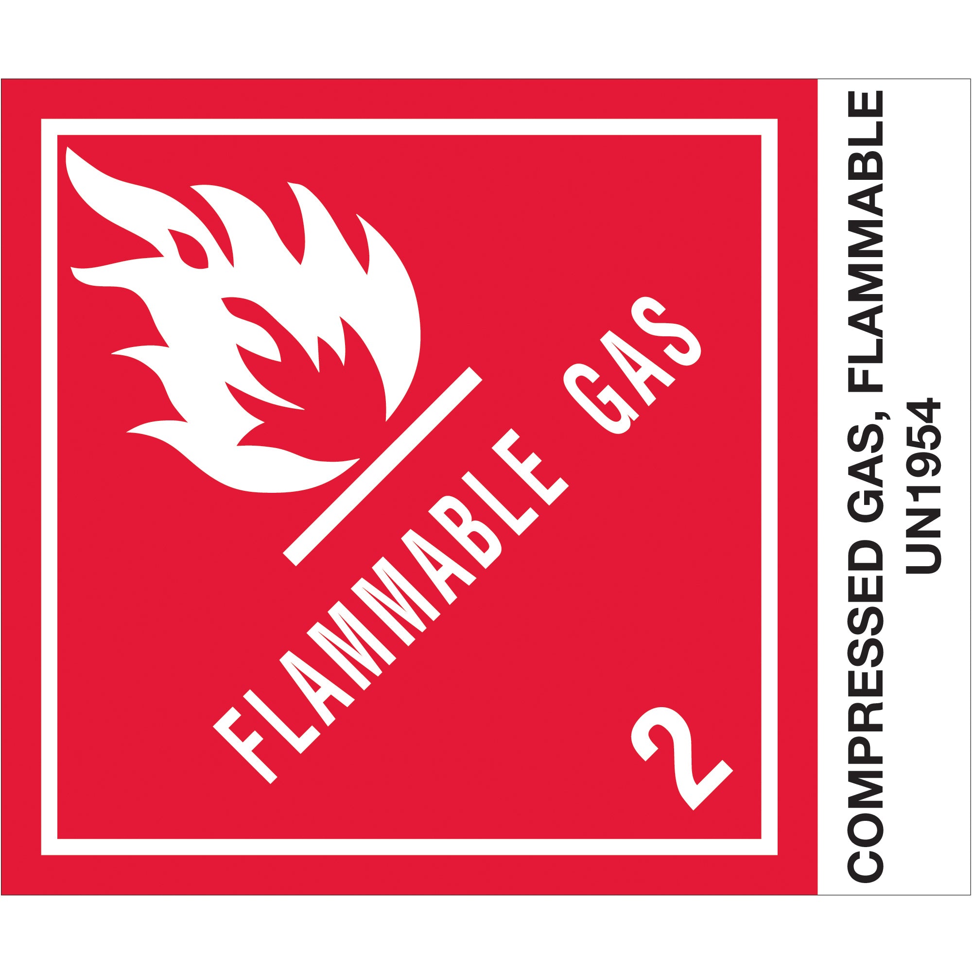4 x 4 3/4" - "Compressed Gas, Flammable, N.O.S." Labels (DL507P1) Roll Of 500