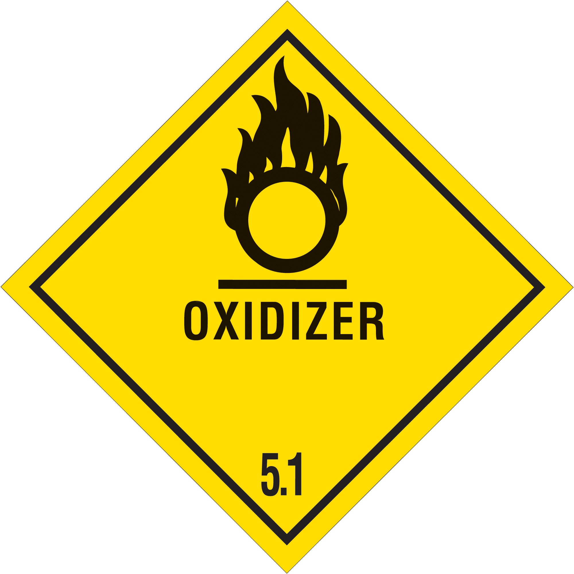 4 x 4" - "Oxidizer - 5.1" Labels (DL5160) Roll Of 500