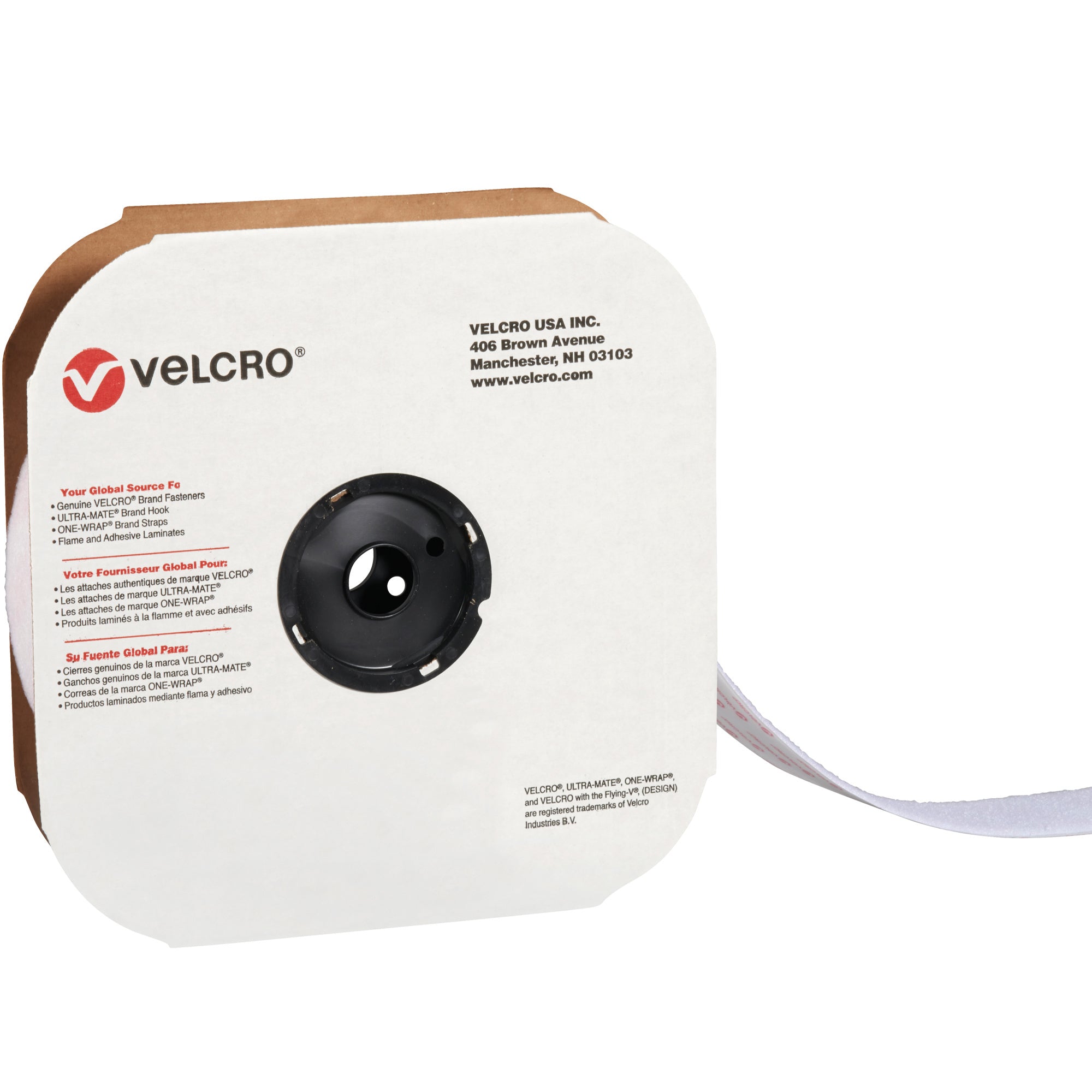4" x 75' - Hook - White VELCRO Brand Tape - Individual Strips (VEL164) Each