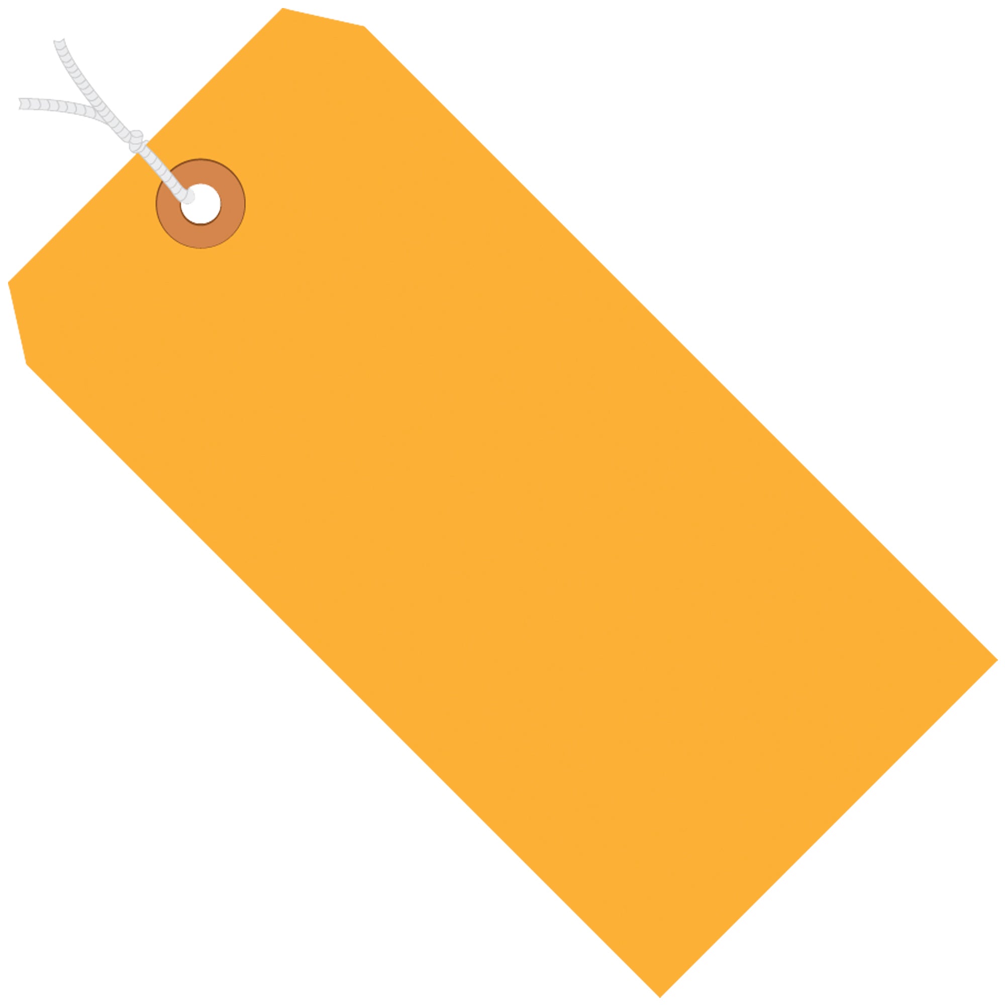 5 1/4 x 2 5/8" Fluorescent Orange 13 Pt. Shipping Tags - Pre-Strung (G12062D) Case Of 1000