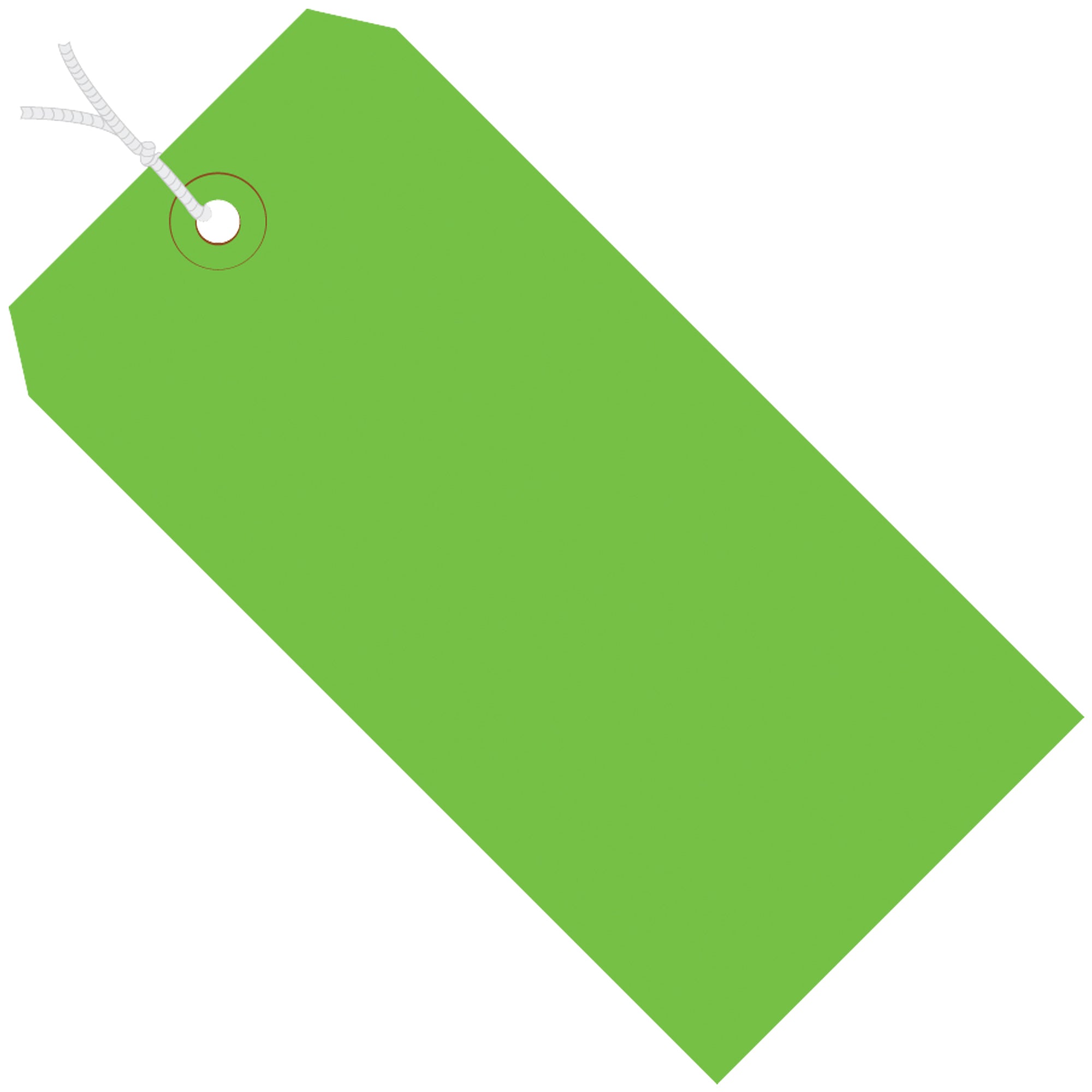 5 1/4 x 2 5/8" Green 13 Pt. Shipping Tags - Pre-Strung (G11062D) Case Of 1000