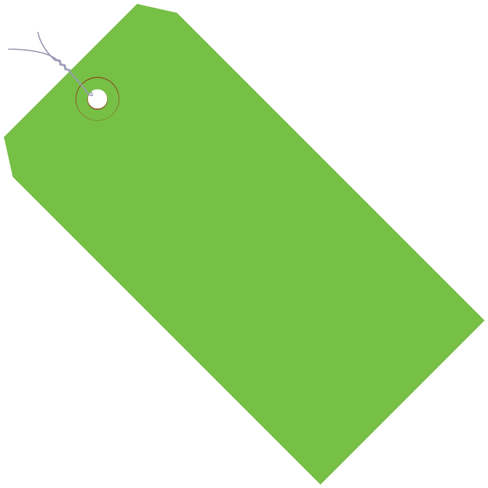 5 3/4 x 2 7/8" Green 13 Pt. Shipping Tags - Pre-Wired (G11073D) Case Of 1000