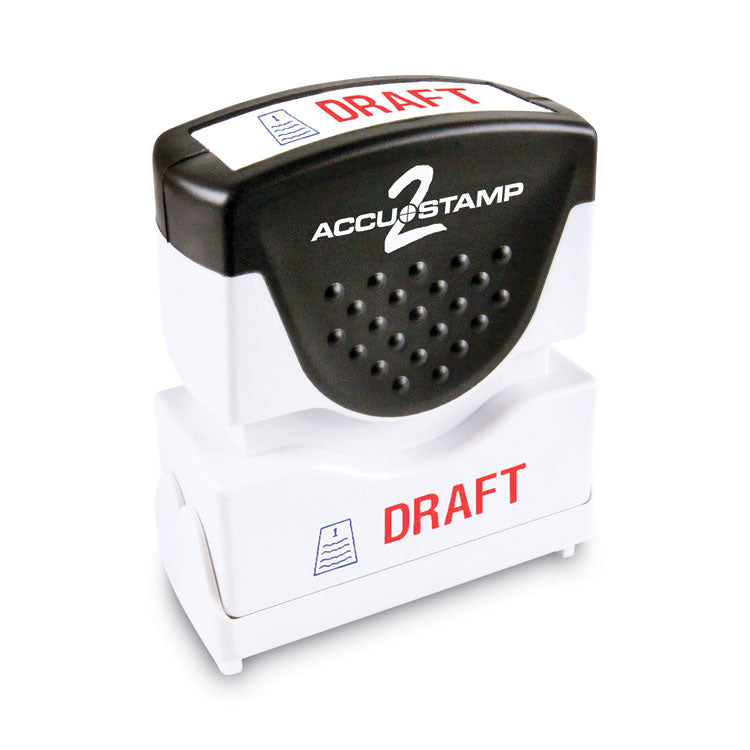 ACCUSTAMP2 Pre-Inked Shutter Stamp, Red/Blue, DRAFT, 1.63 x 0.5 (COS035542) Each