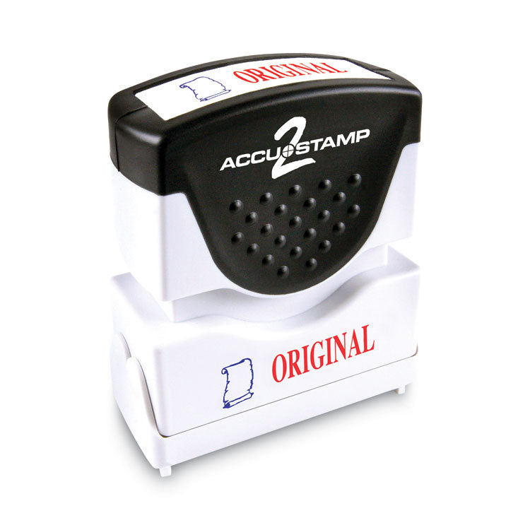 ACCUSTAMP2 Pre-Inked Shutter Stamp, Red/Blue, ORIGINAL, 1.63 x 0.5 (COS035540) Each