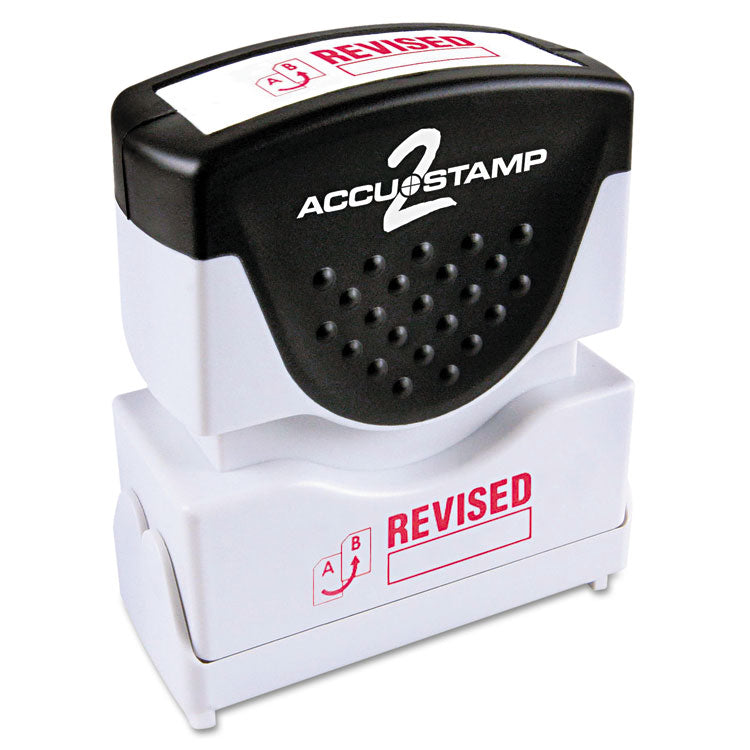 ACCUSTAMP2 Pre-Inked Shutter Stamp, Red, REVISED, 1.63 x 0.5 (COS035587) Each
