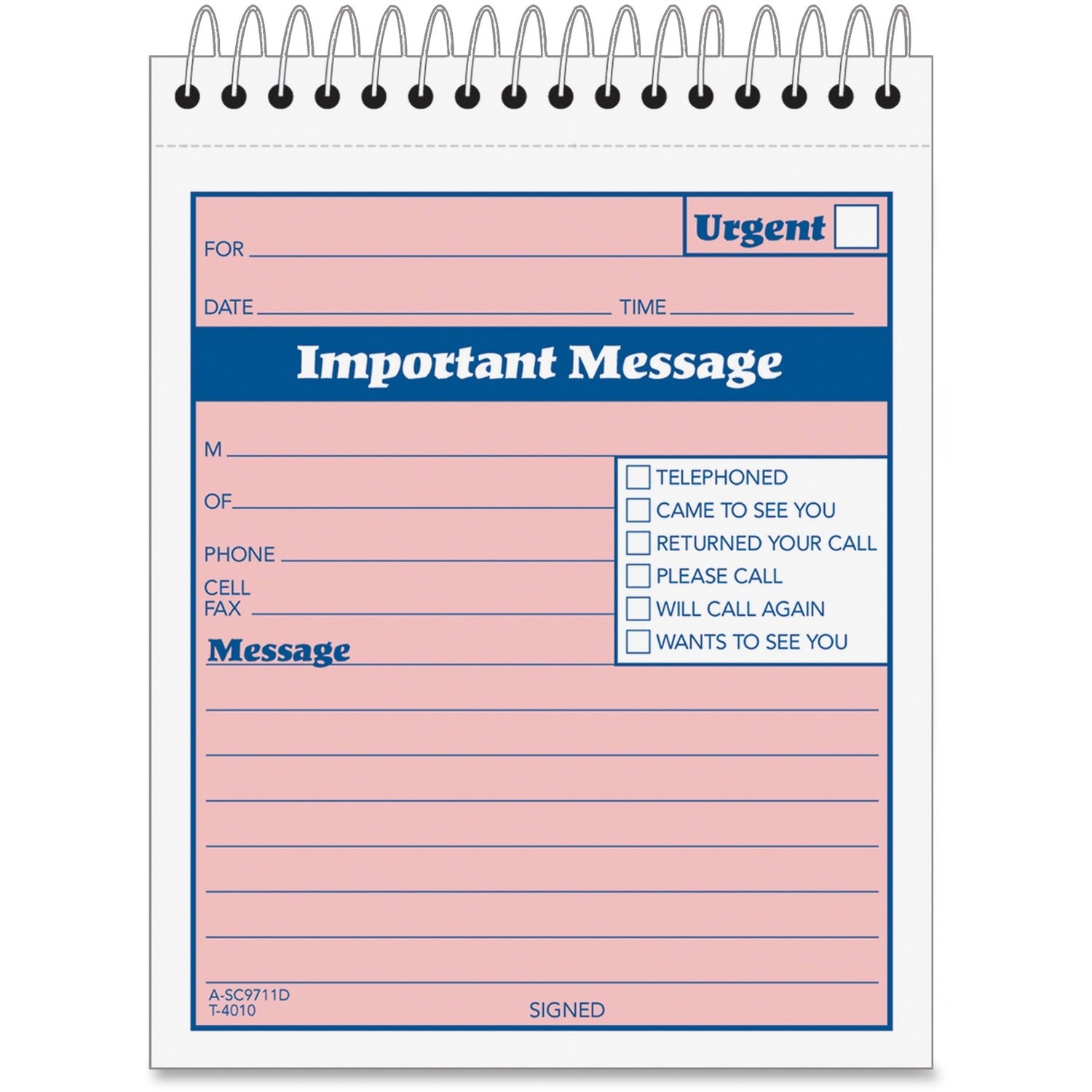 Adams While You Were Out Phone Message Book, 50 Sets, 4"x5 1/2" (ABFSC9711D) Each