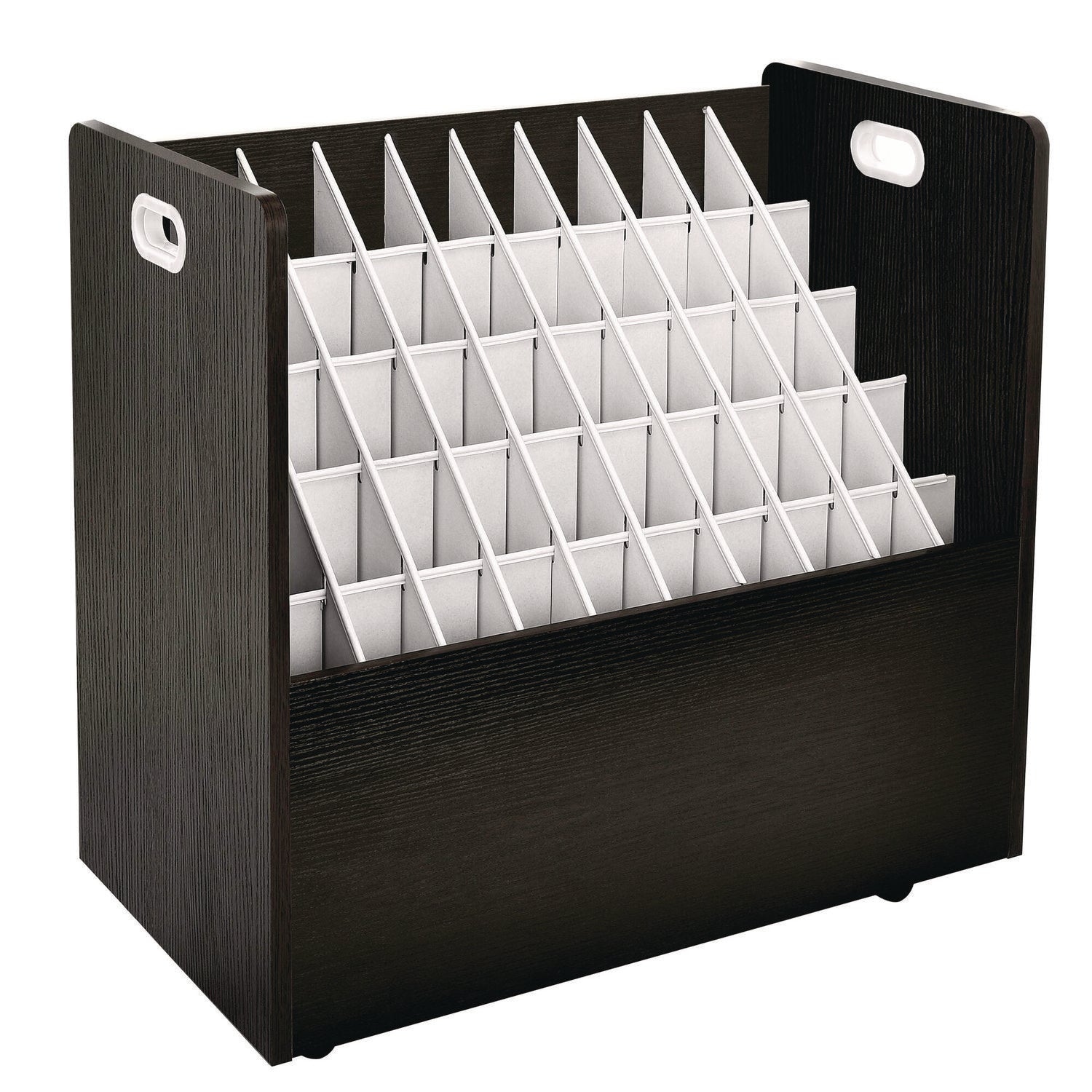 AdirOffice 50-Compartment Mobile Wood Blueprint Rolled File Storage Organizer, 50 Compartments, 30 x 15.75 x 28.5, Black (ALHI626BLK) Each