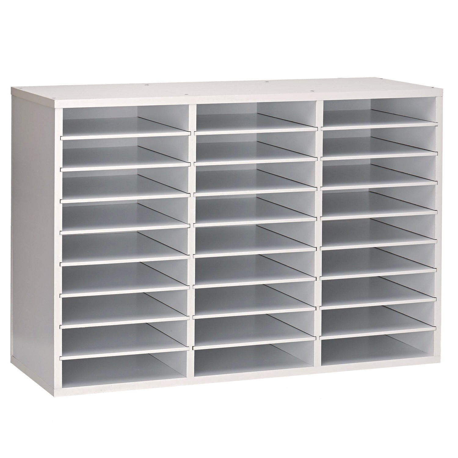 AdirOffice Wooden 27 Compartment Literature Organizer, 27 Sections, Letter Size, 31.49 x 11.81 x 21.65, White (ALHIOF20101WHI) Each