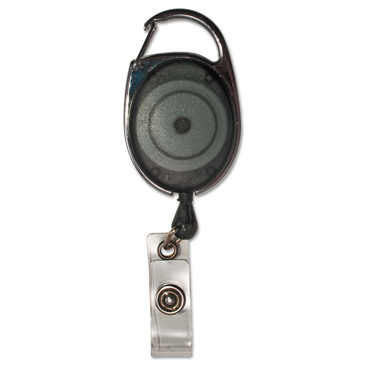 Advantus Carabiner-Style Retractable ID Card Reel, 30" Extension, Smoke, 12/Pack (AVT75551) Pack of 12