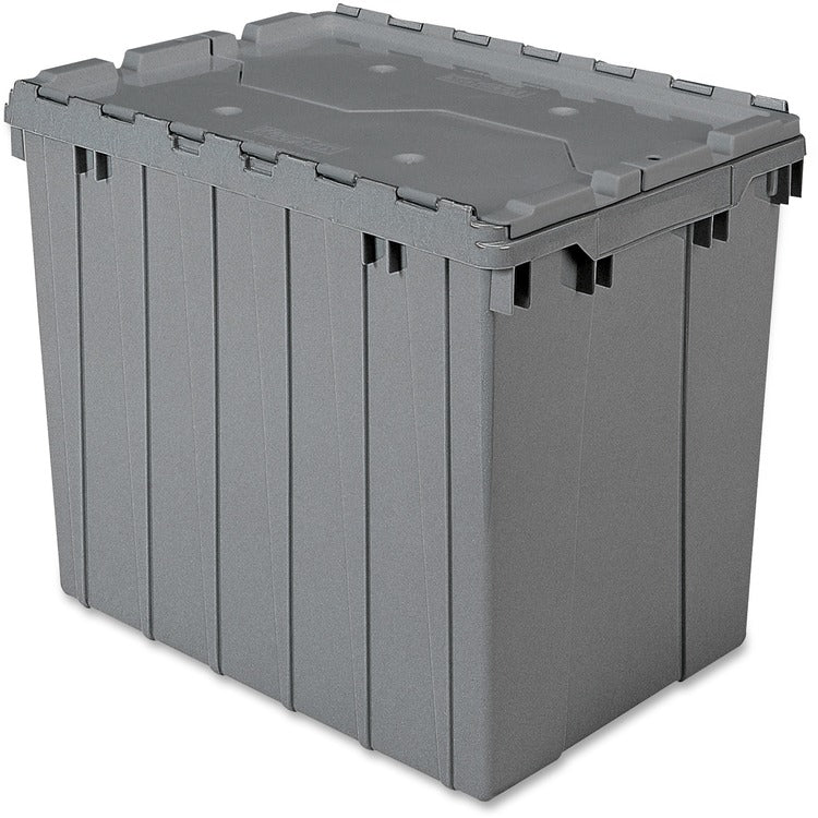 Akro-Mils Attached Lid Container, 17 Gal, Gray (AKM39170GREY) Each