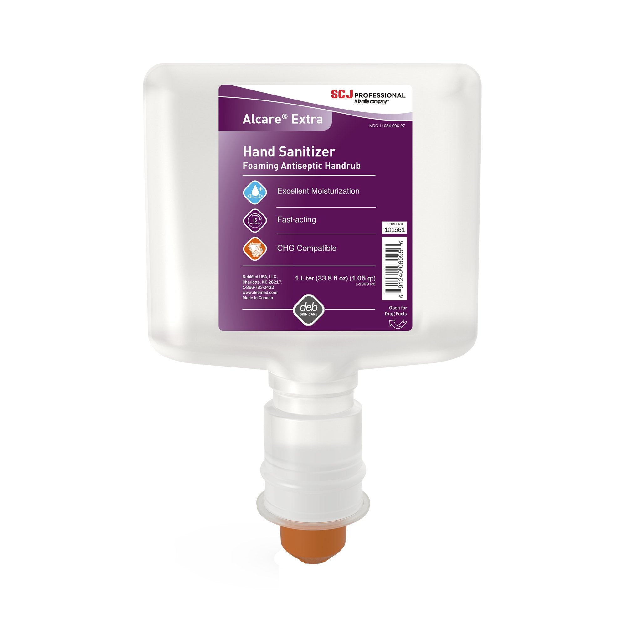 Alcare Extra Hand Sanitizer 1,000 mL Ethyl Alcohol Foaming Dispenser Refill Bottle (1112888_EA) 1/EA