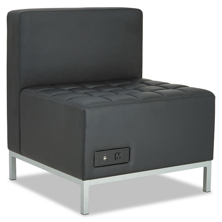 Alera Alera QUB Series Powered Armless L Sectional, 26.38w x 26.38d x 30.5h, Black (ALEQB8116P) Each