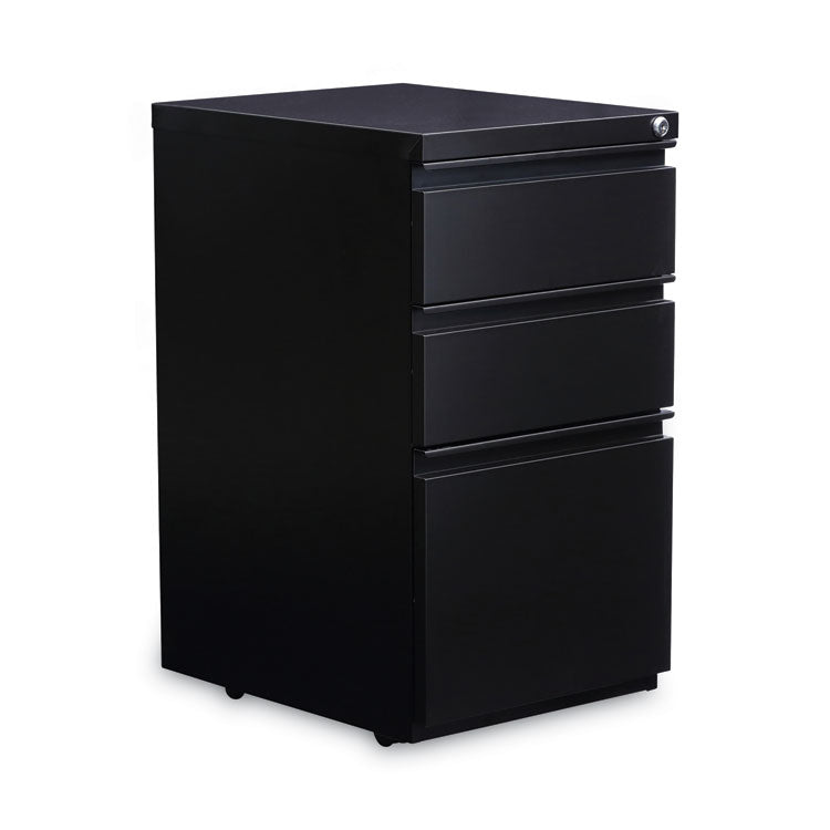 Alera File Pedestal with Full-Length Pull, Left or Right, 3-Drawers: Box/Box/File, Legal/Letter, Black, 14.96" x 19.29" x 27.75" (ALEPBBBFBL) Each