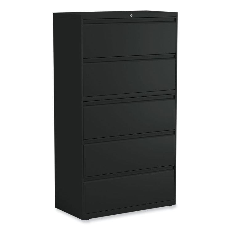 Alera Lateral File, 5 Legal/Letter/A4/A5-Size File Drawers, Black, 36" x 18.63" x 67.63" (ALEHLF3667BL) Each
