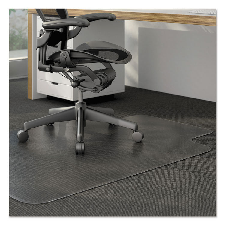 Alera Moderate Use Studded Chair Mat for Low Pile Carpet, 45 x 53, Wide Lipped, Clear (ALEMAT4553CLPL) Each