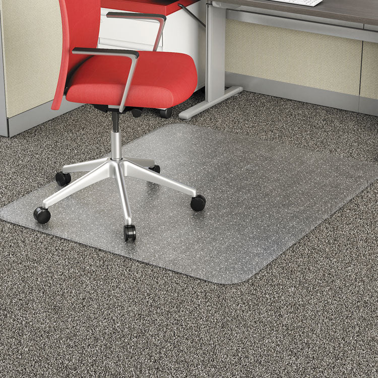 Alera Occasional Use Studded Chair Mat for Flat Pile Carpet, 46 x 60, Rectangular, Clear (ALEMAT4660CFPR) Each