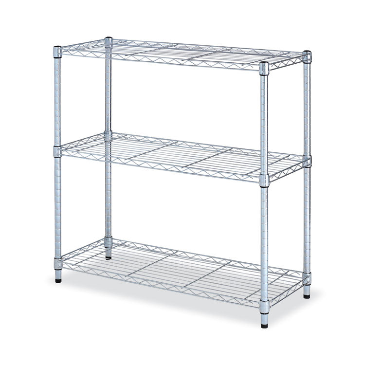 Alera Residential Wire Shelving, Three-Shelf, 36w x 14d x 36h, Silver (ALESW833614SR) Each